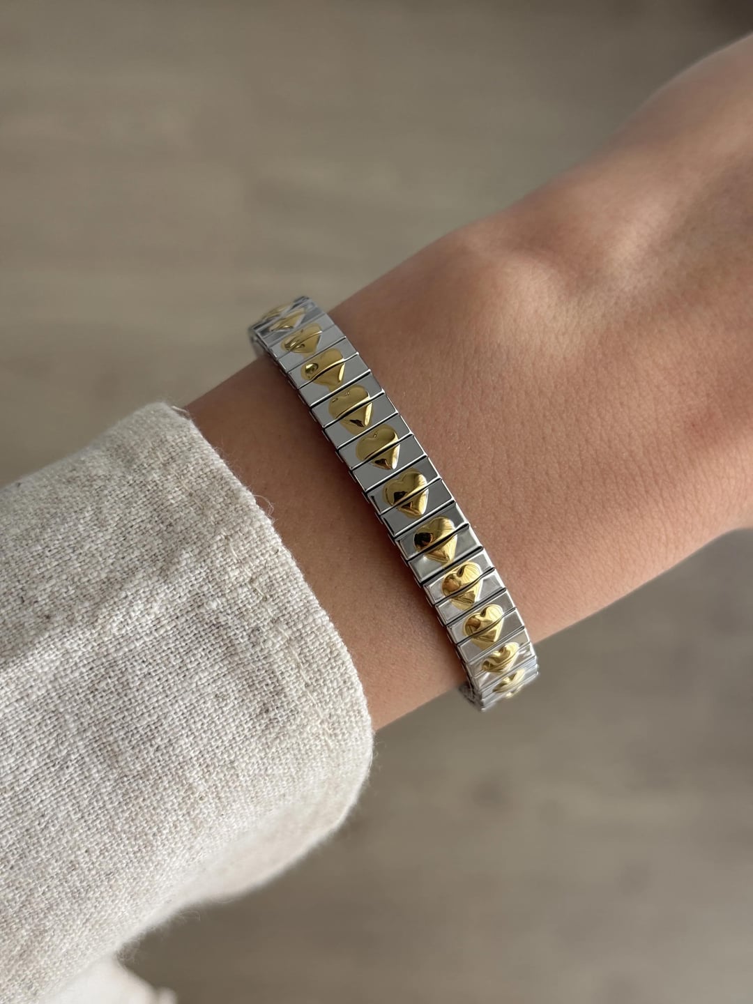 Modern Full Kalp Esnek Çelik Bileklik