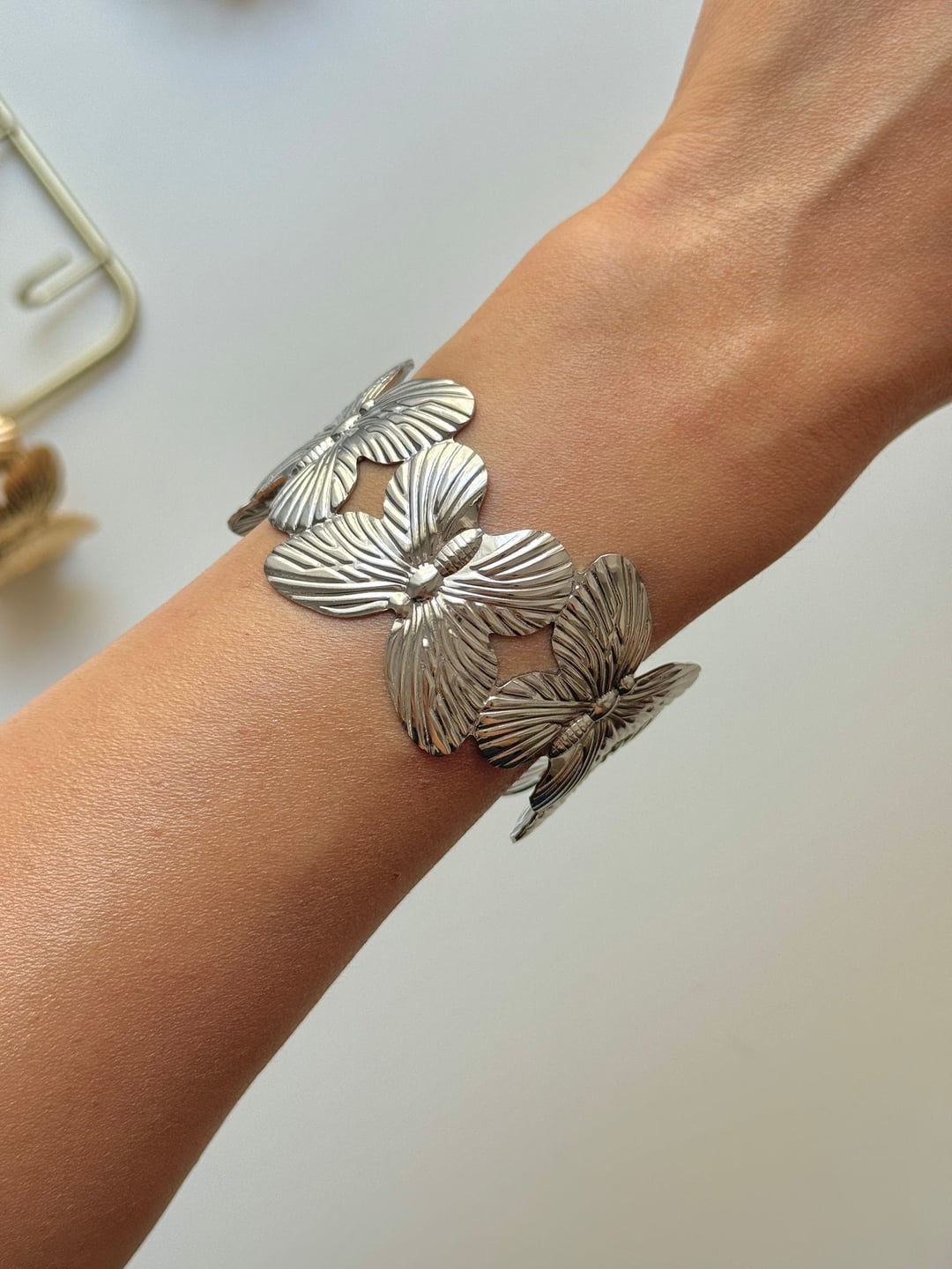 Kelebek Kelepçe - Gümüş