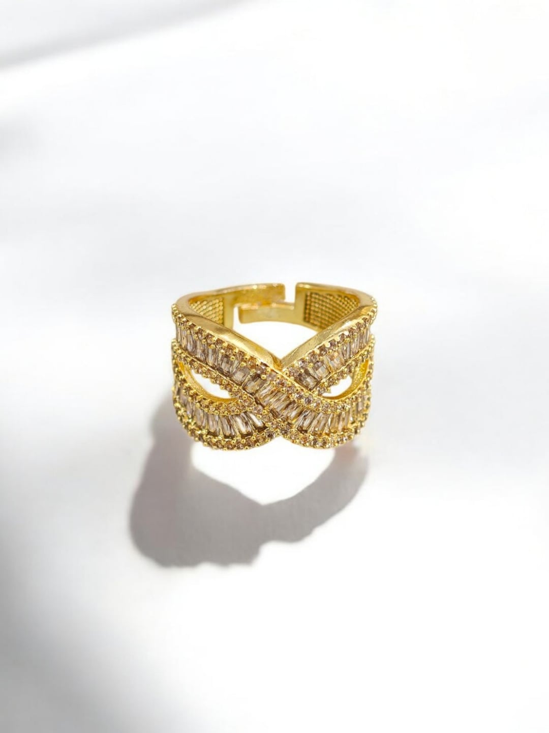 Ayarlanabilir Taşlı Yüzük - Gold