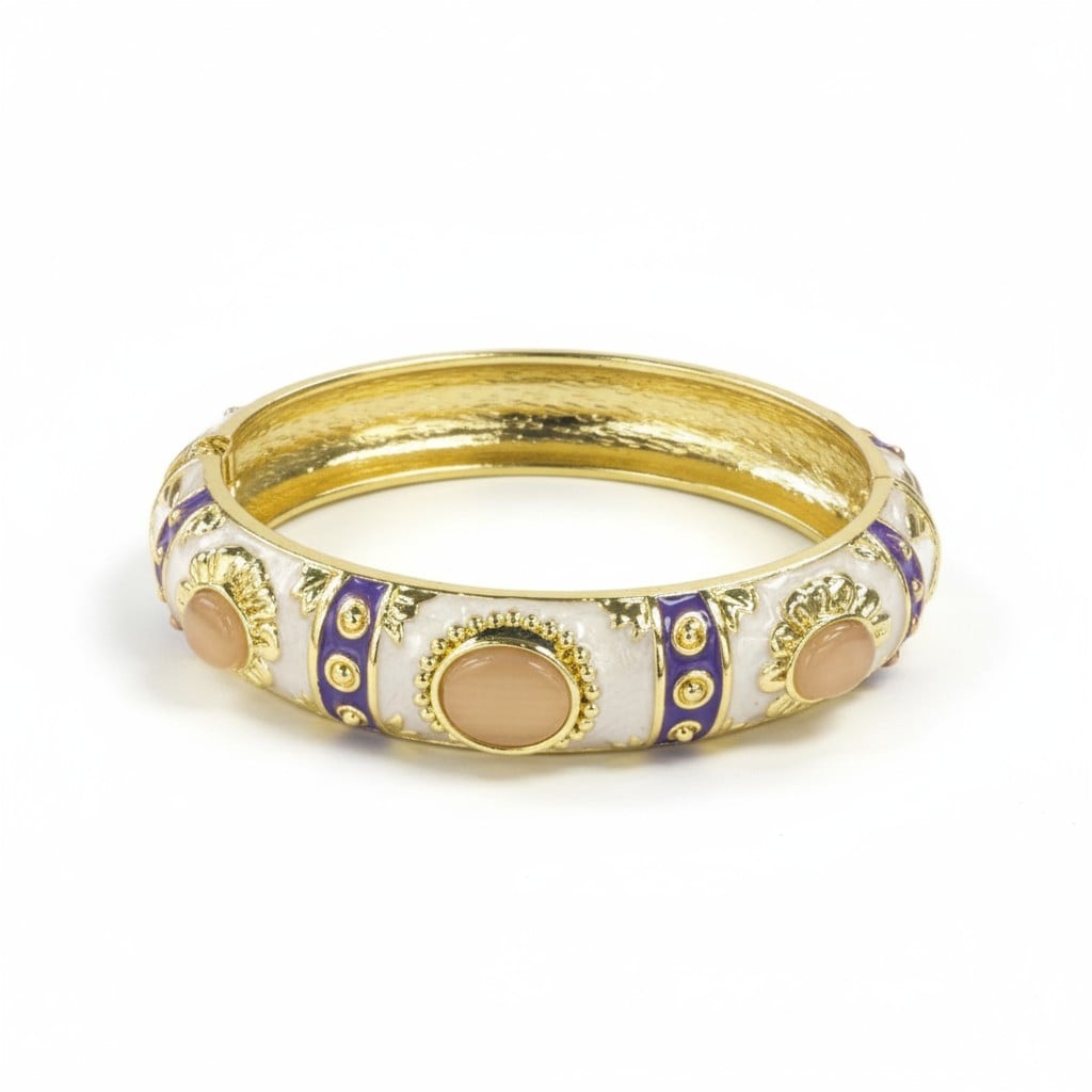 Lüks Desenli Mineli Kelepçe Bileklik