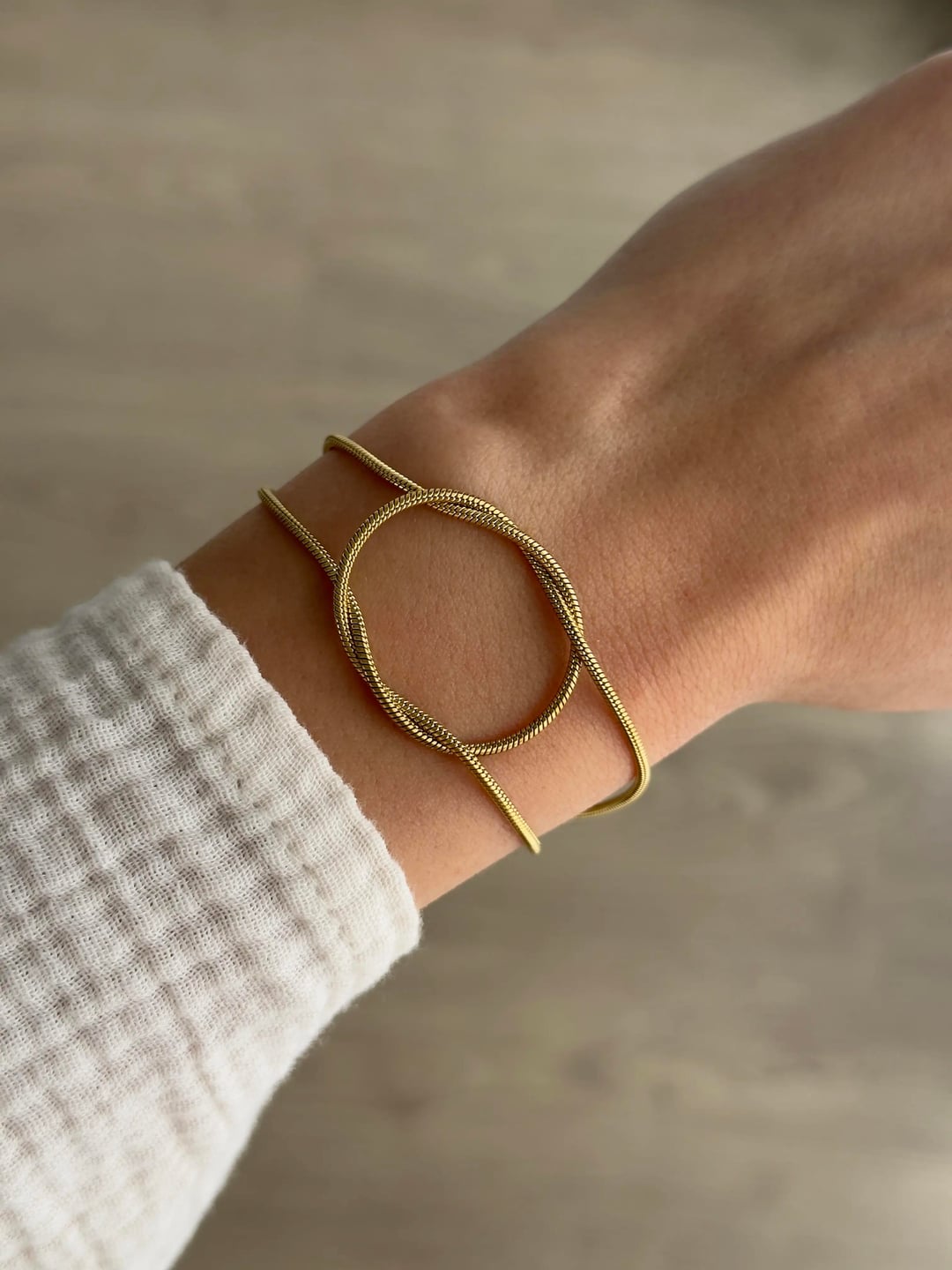 Çelik Düğüm Bileklik - Gold