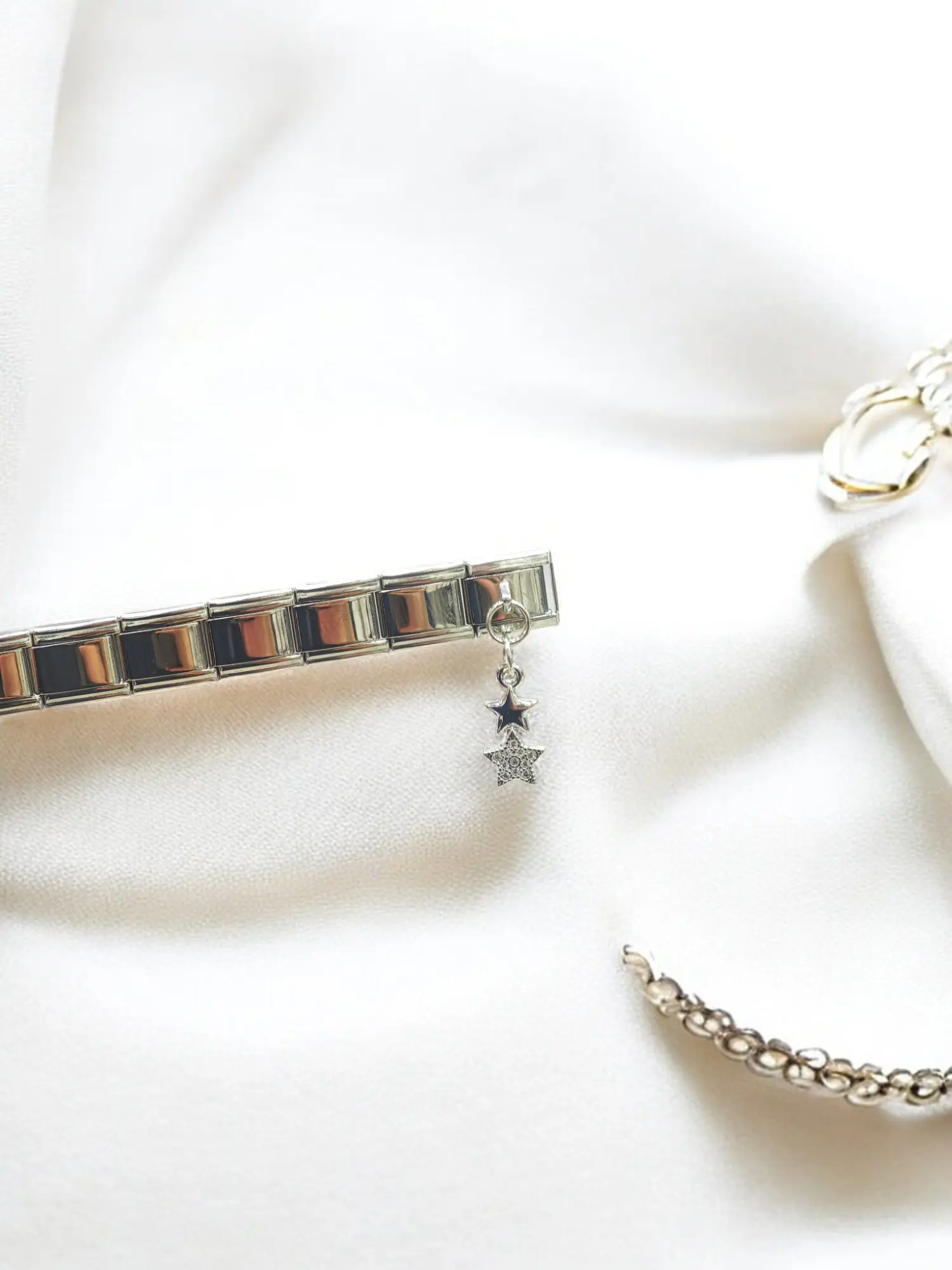 Sallantılı Çift Yıldız Desenli İtalyan Charm