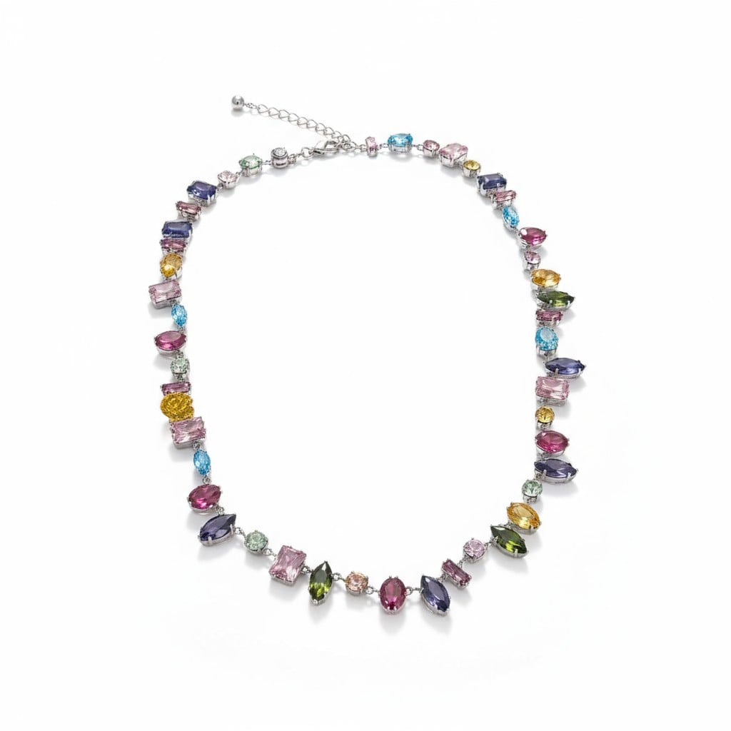 Özel Tasarım Taşlı Kolye - Renkli