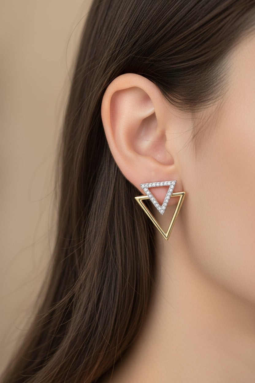 Modern Üçgen Taşlı