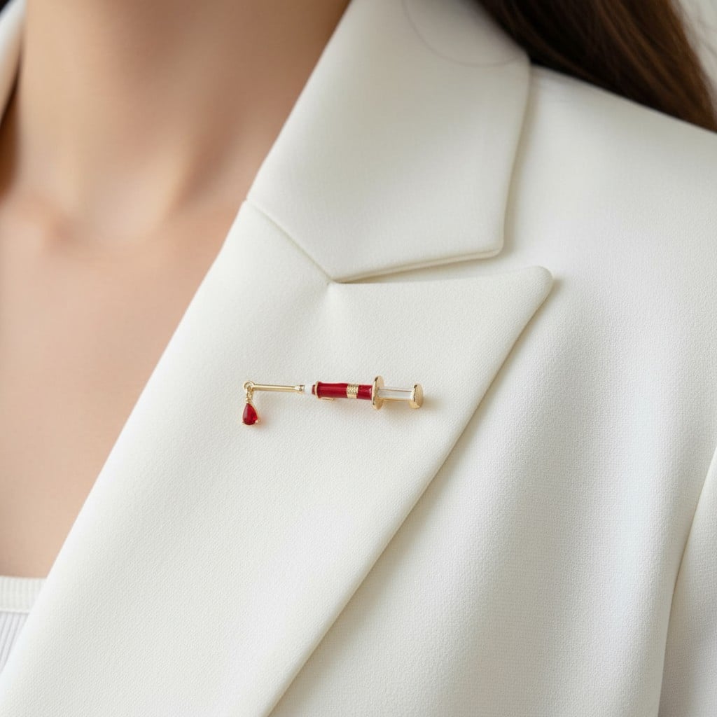 Kırmızı Enjektör Broş