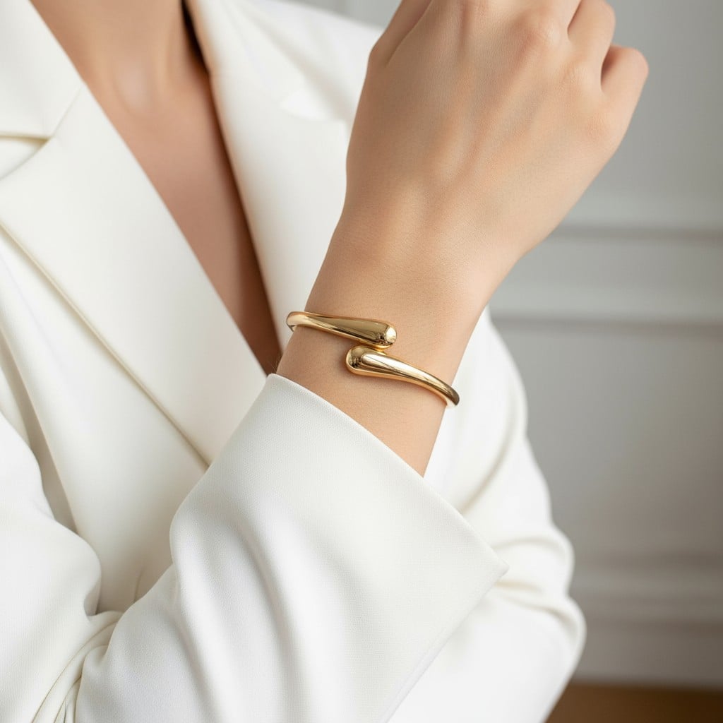 Altın Damla Kelepçe Bilezik