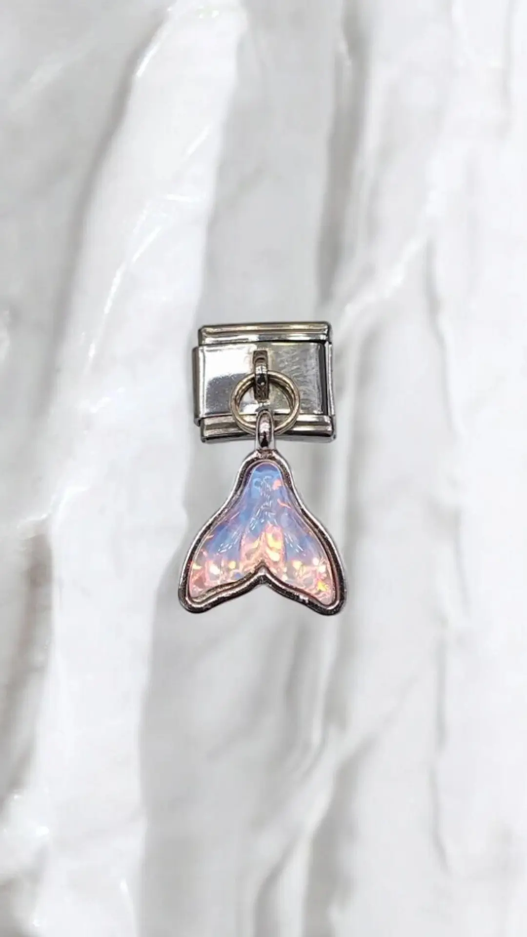 Balina Kuyruğu Desenli İtalyan Charm - Mor