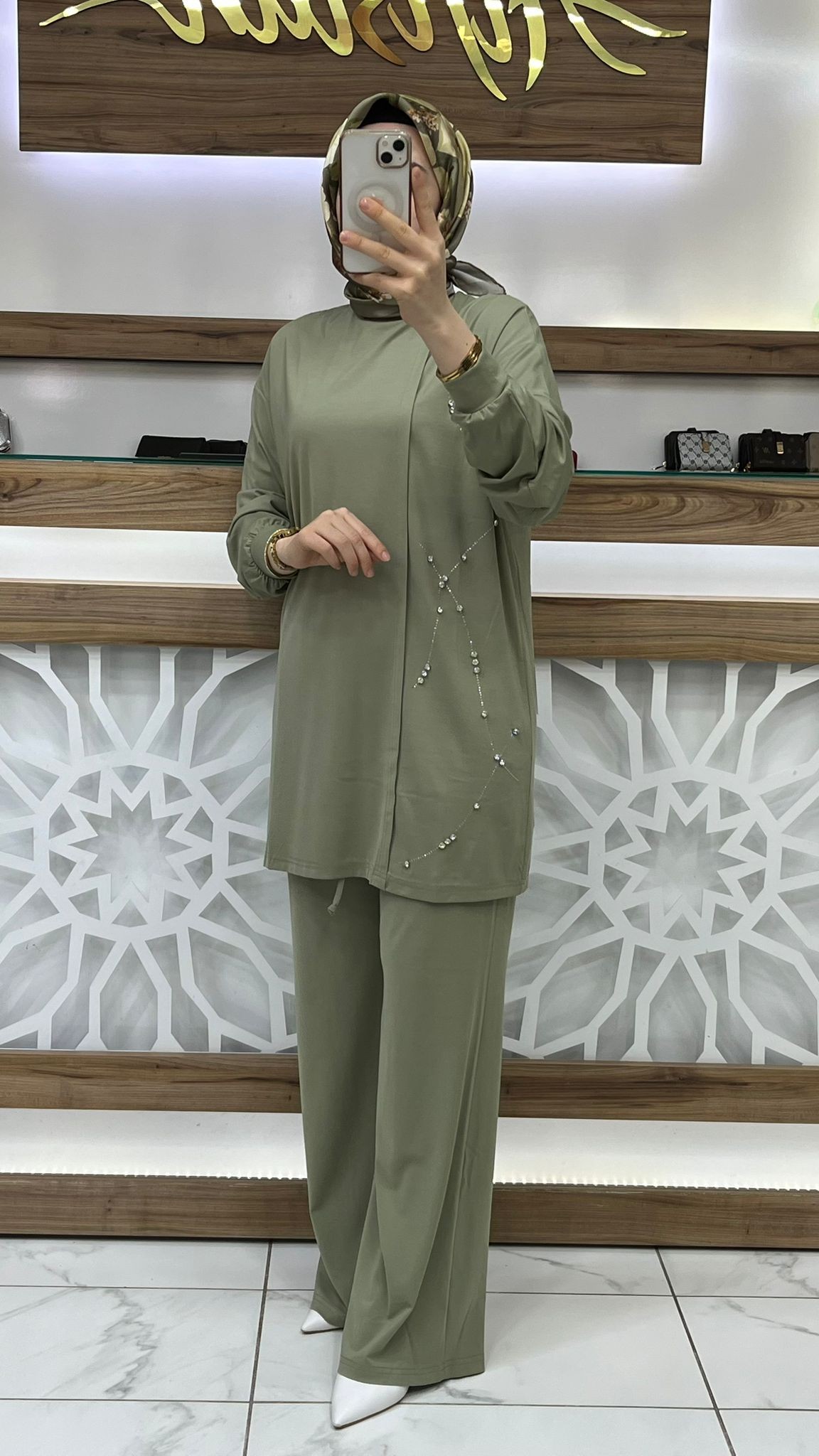 Taş İşlemeli Pantolonlu İkili Takım  lvdr 100852