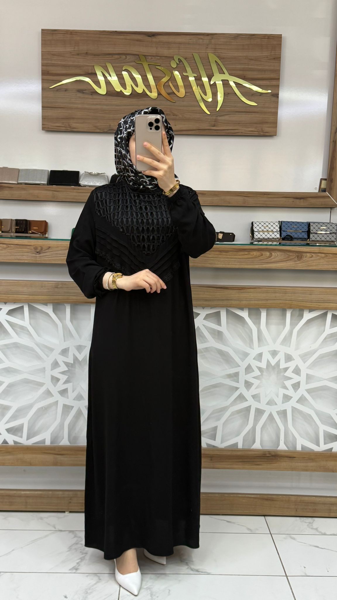 File Detaylı Nervür Garnili Viskon Elbise 561