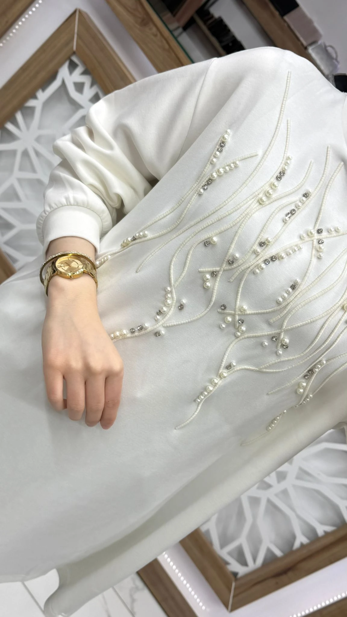 Önü İnci Taş İşlemeli Tunik lvdr 1013