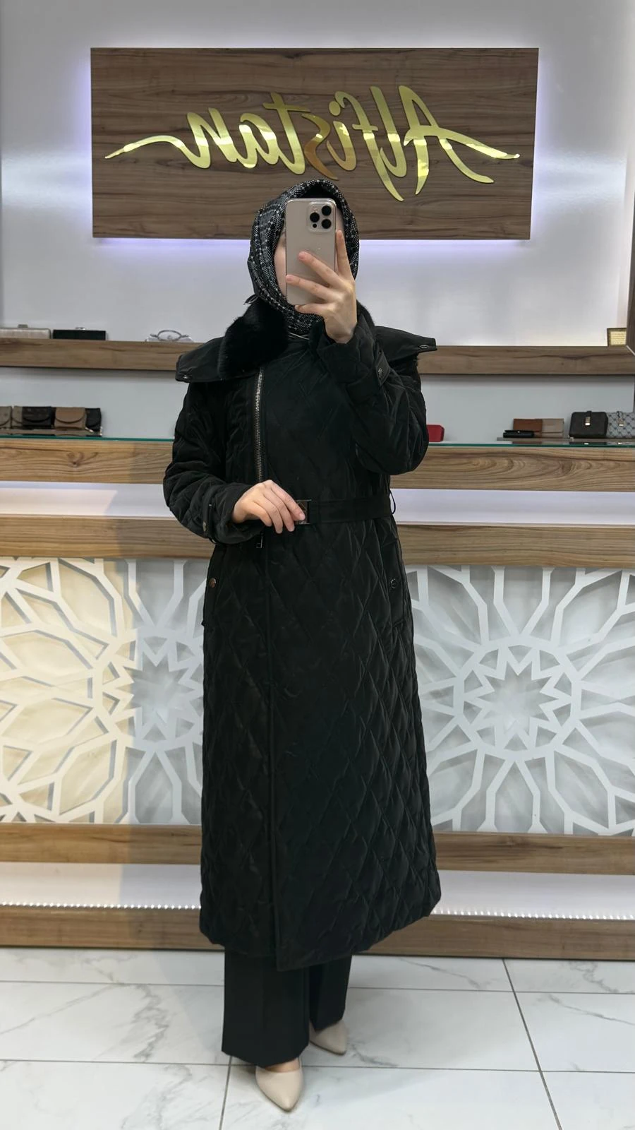 Kürk Yaka Kapitone Mont ZÜHRE 13867