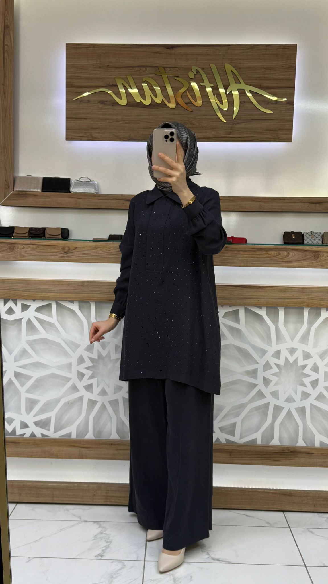 Taş İşlemeli Pantolonlu İkili Takım nuss 26K1019