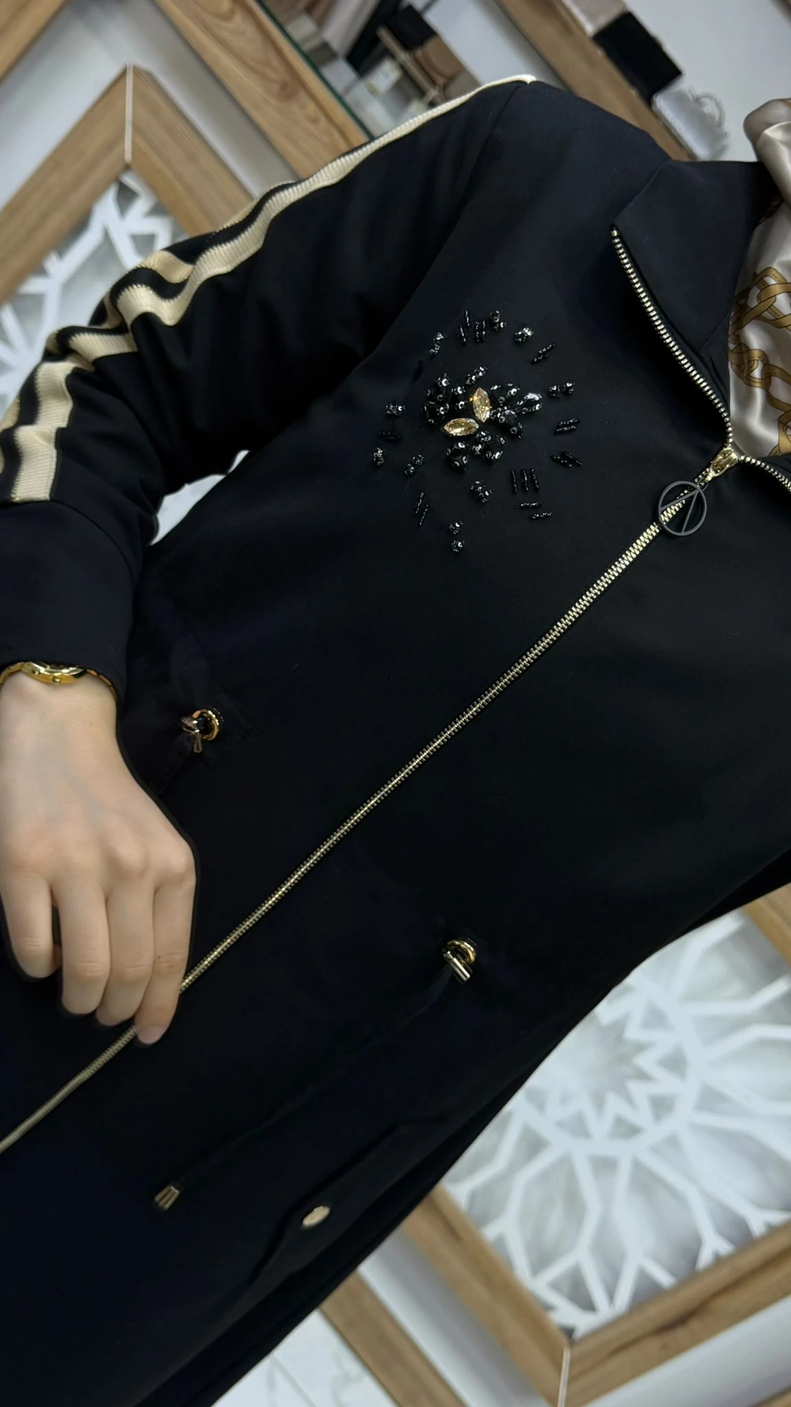 Ribana Detaylı İçi Astarlı Kadın Tesettür Trenç srm 1502