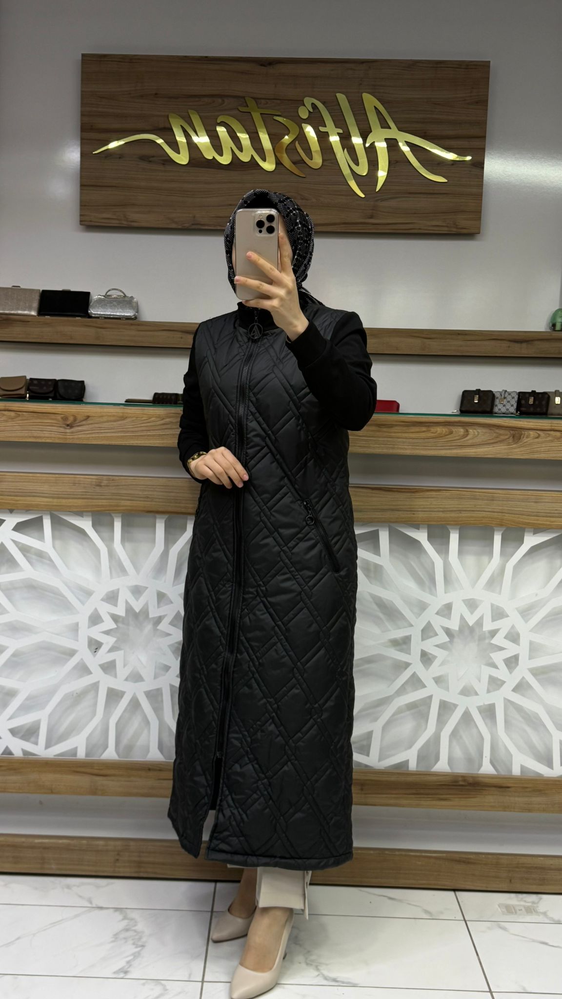 Kol Triko Detay Kapitone Kap - Siyah armn 25YT553