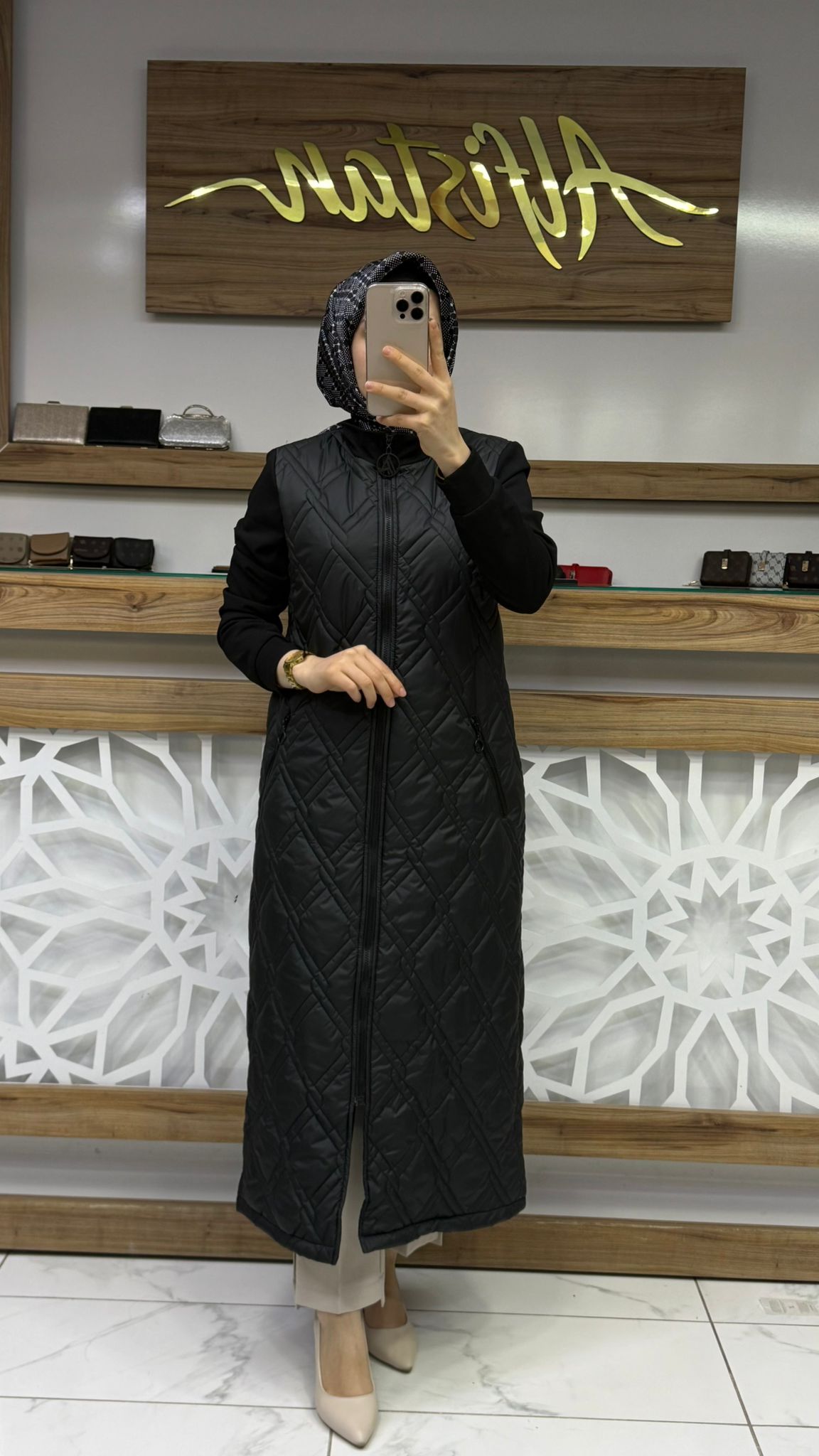 Kol Triko Detay Kapitone Kap - Siyah armn 25YT553