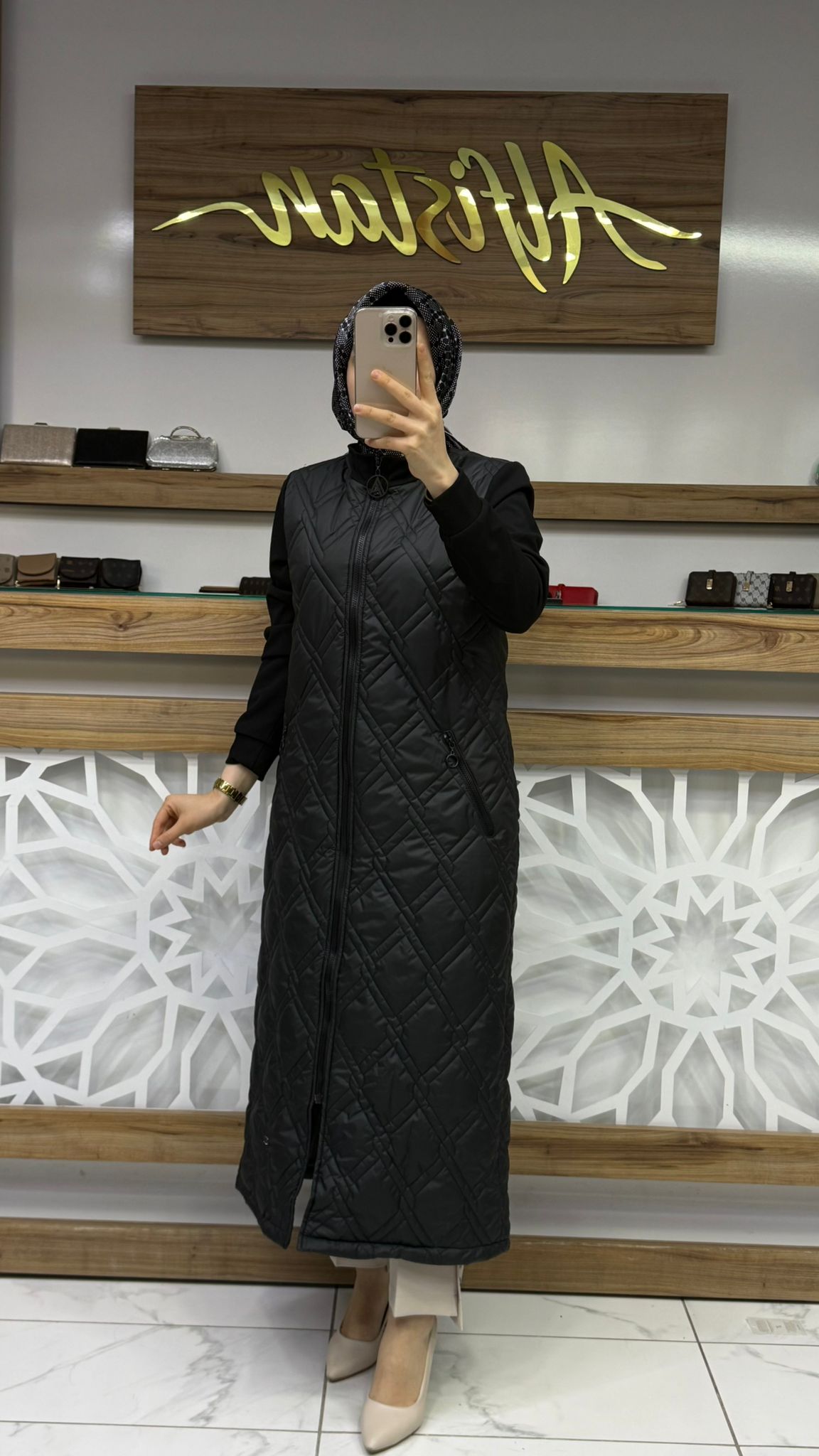 Kol Triko Detay Kapitone Kap - Siyah armn 25YT553