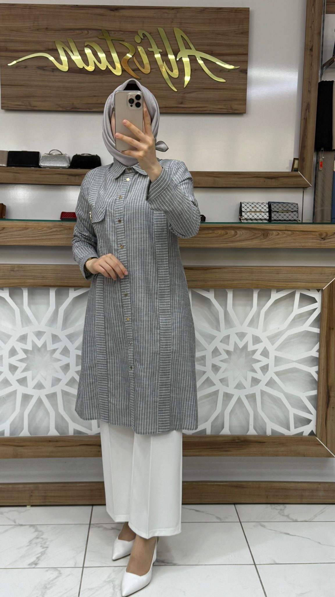 Qetenn ÇİZGİLİ CEBİ TAŞLI TUNİK 2954
