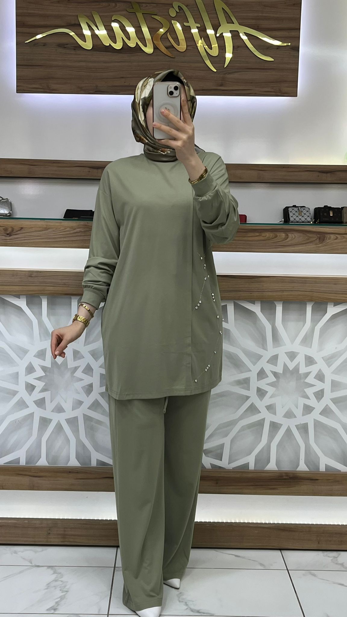 Taş İşlemeli Pantolonlu İkili Takım  lvdr 100852