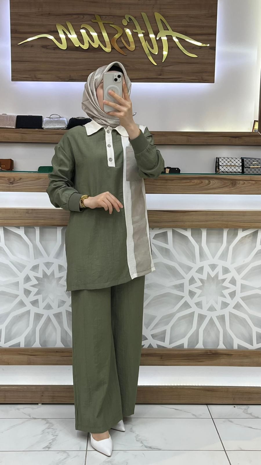 ARMİNE TREND RENK ŞERİTLİ İKİLİ TAKIM 25YT6130