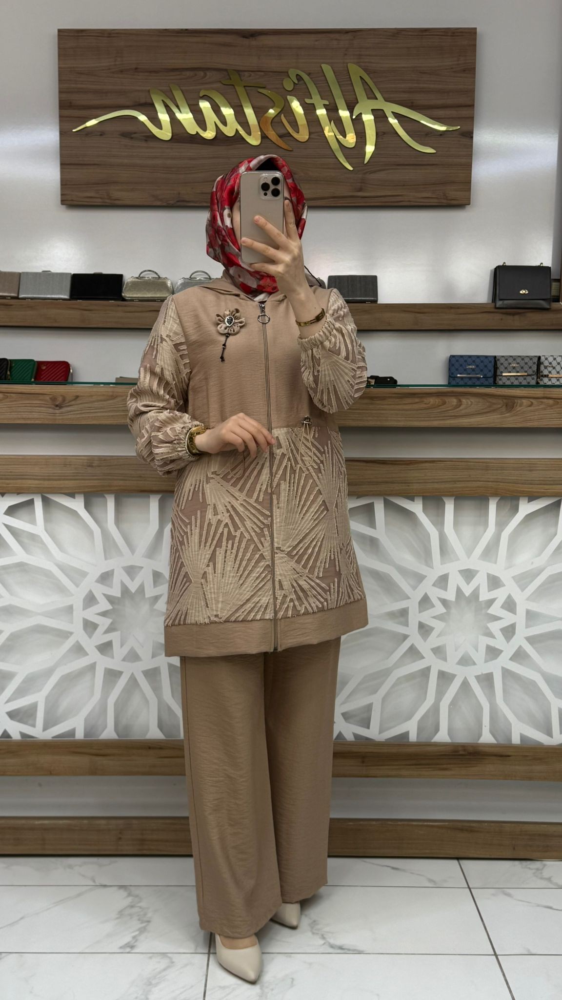 Bronşlu Pantolonlu Kadın İkili Takım dms 1008