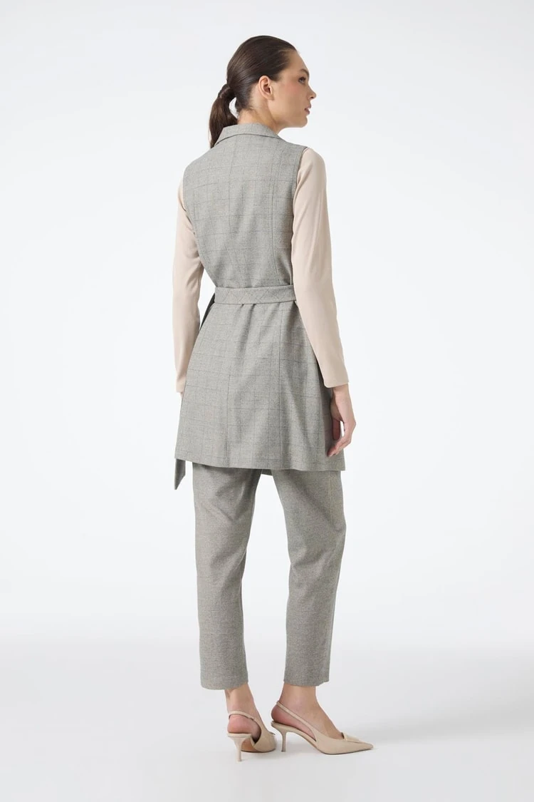 Ekose Desenli Üçlü Kombin Takım ZÜHRE TK-1050