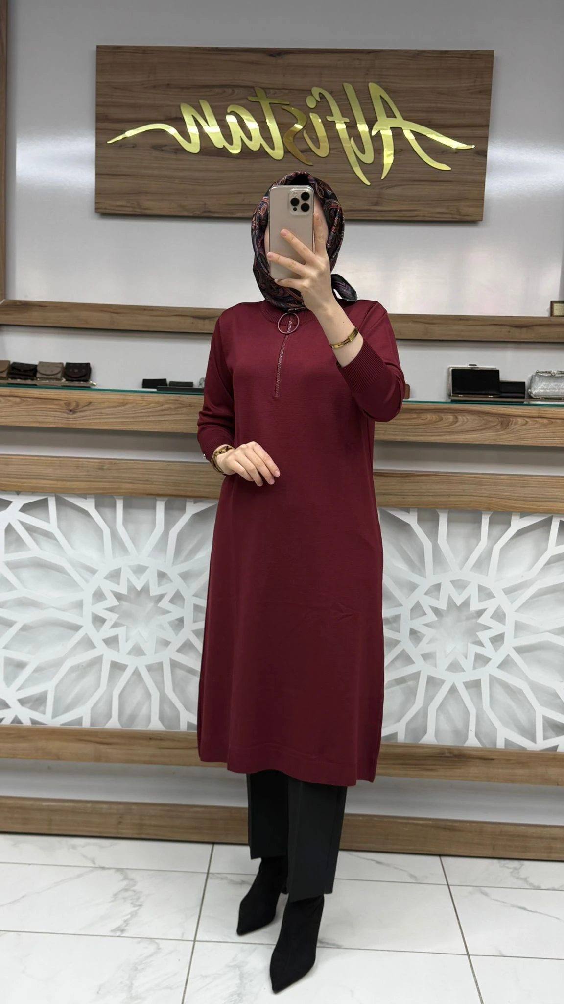 Fermuarlı Merserize Tunik armn 25YTD4113