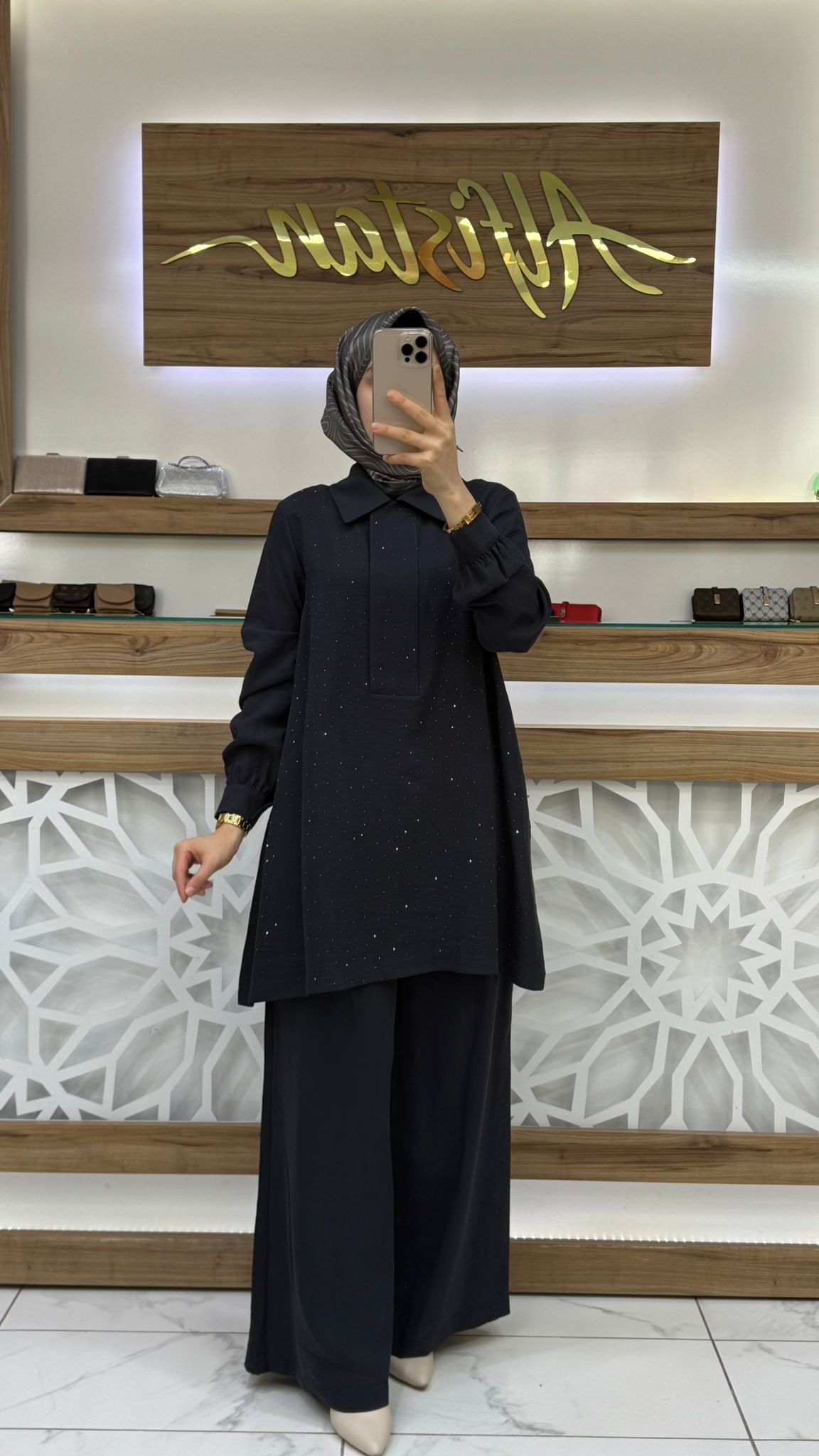 Taş İşlemeli Pantolonlu İkili Takım nuss 26K1019