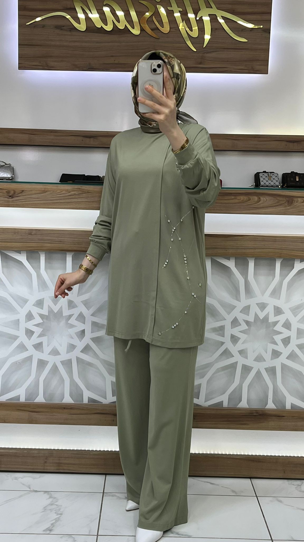 Taş İşlemeli Pantolonlu İkili Takım  lvdr 100852