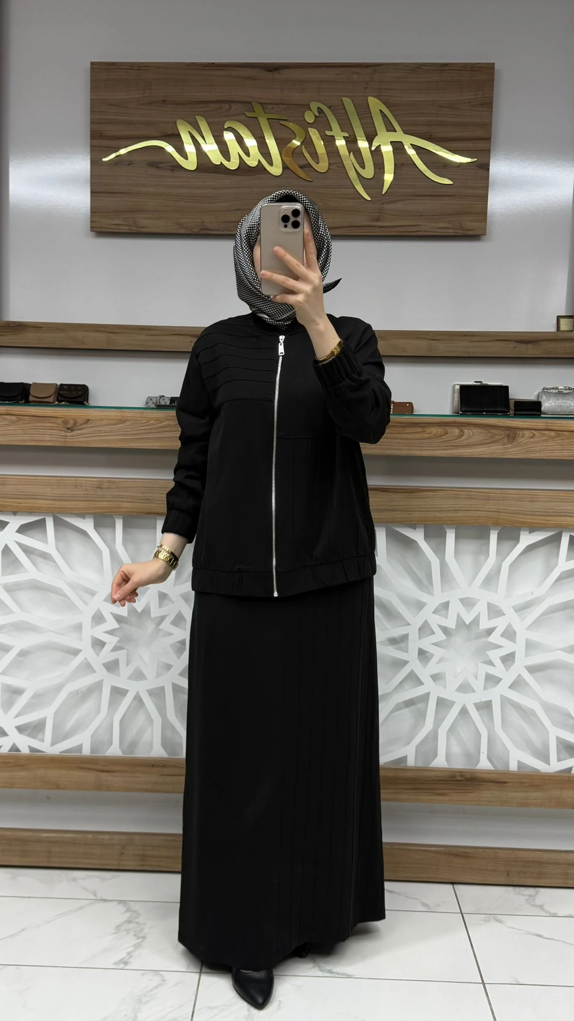 İçi Jile Elbise Bomber Takım nuss 26K1036 - siyah