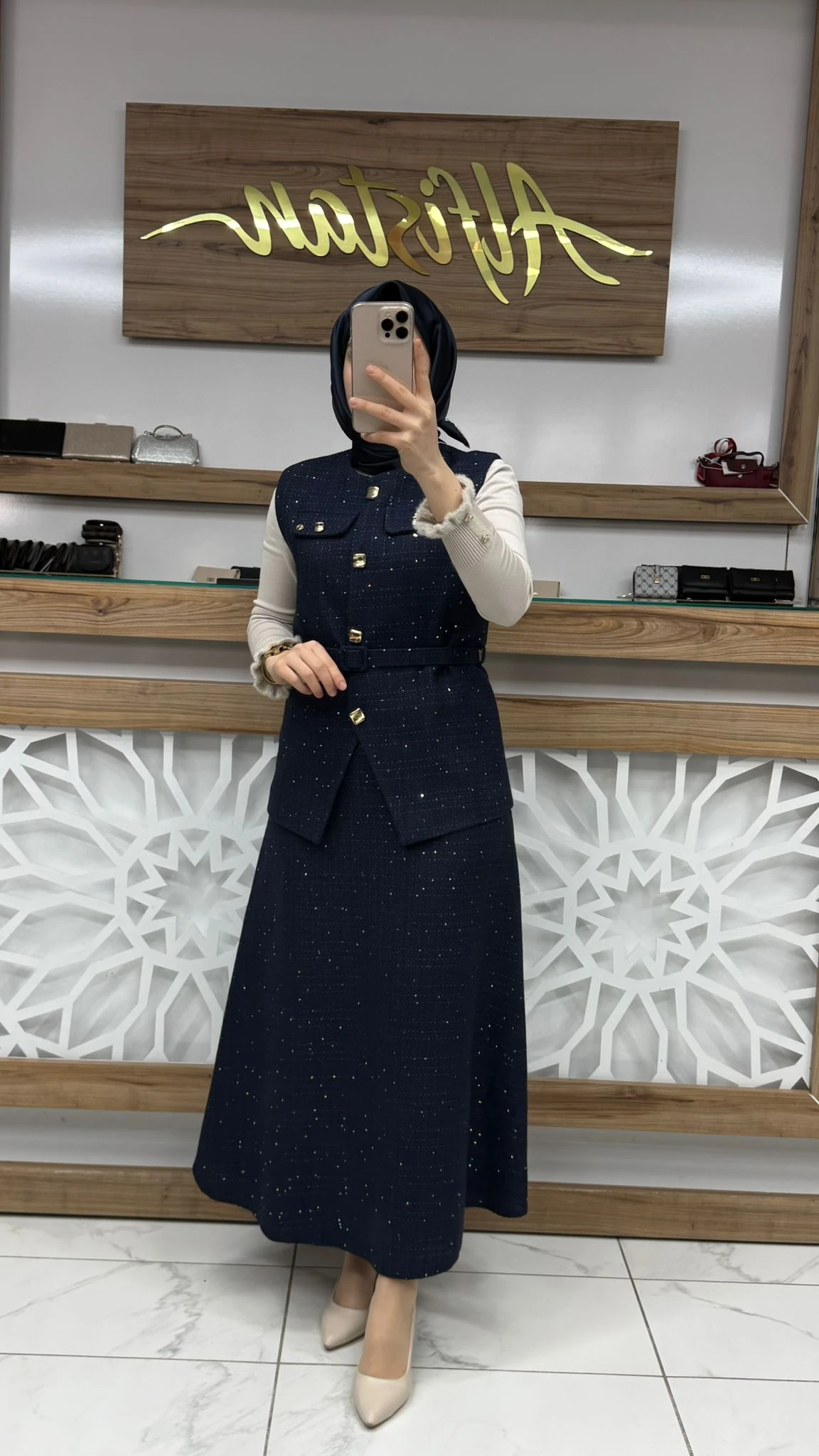 Yelekli Tüvit İkili Bayan Takım arm 25KT688 - lacivert