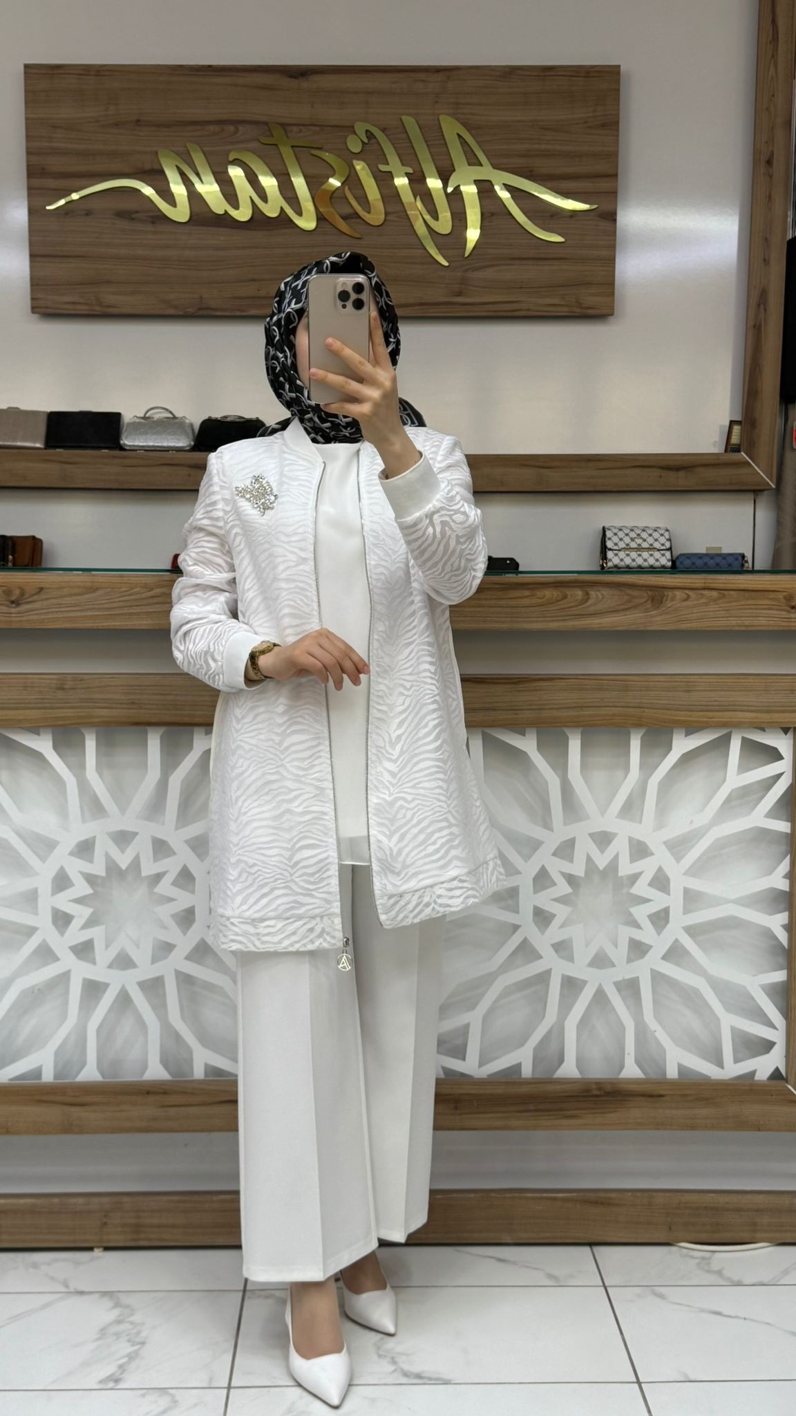 Armine Trend Bronşlu Ceket 25YT418 - ekru