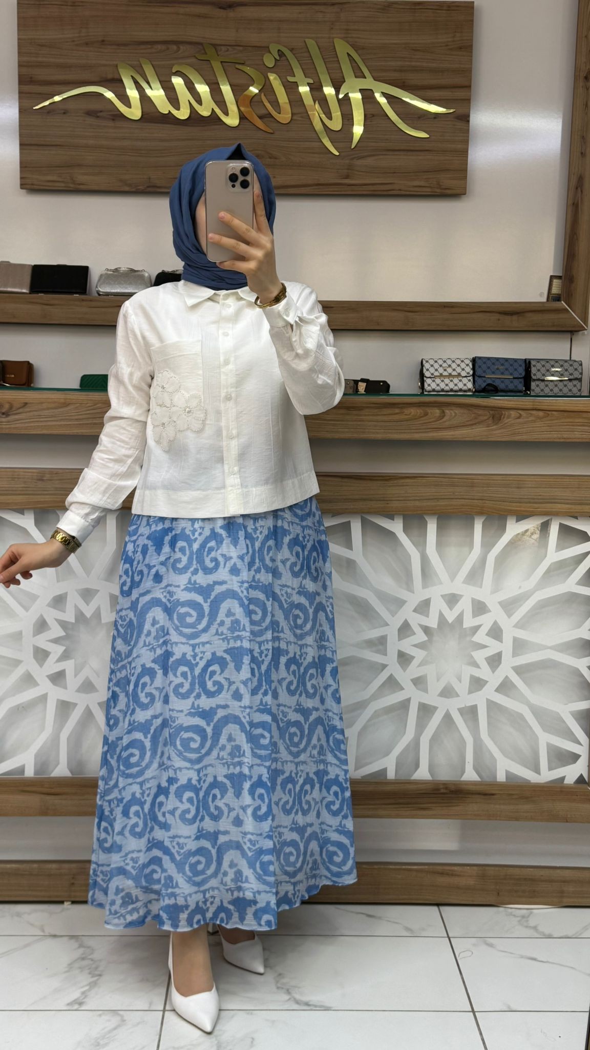 Etnik Desenli Etekli Takım armn 25YT6133