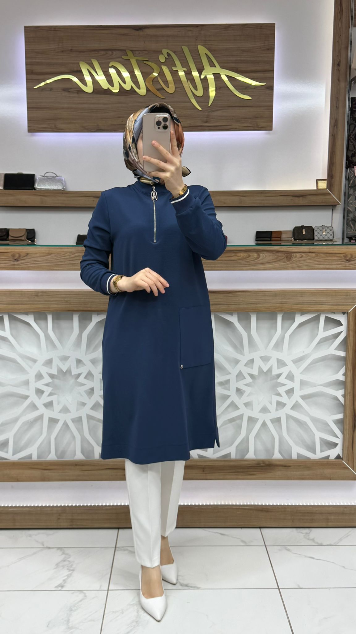 Ribana Detaylı Tunik armn 25KT443 - lacivert