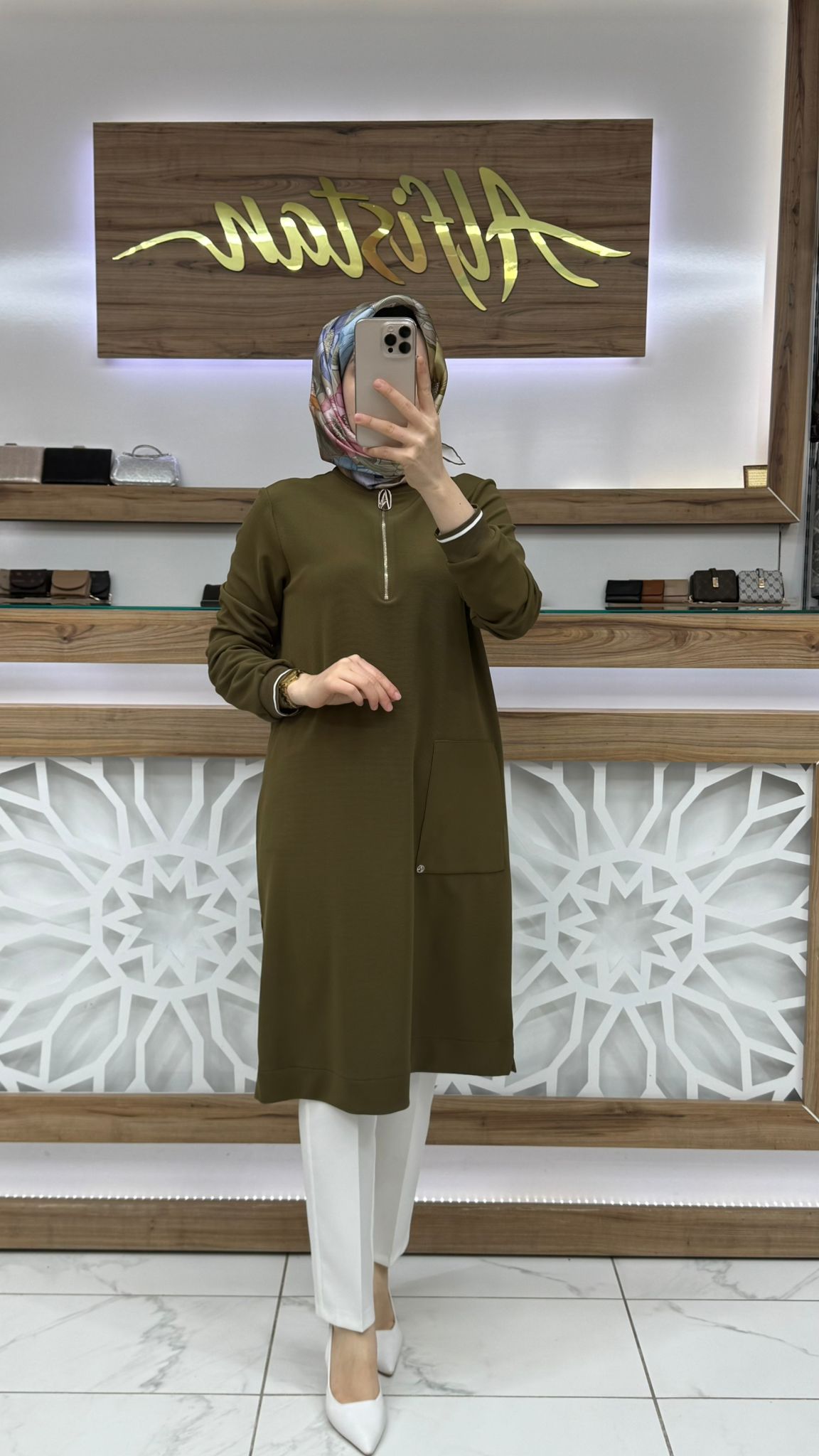 Ribana Detaylı Tunik armn 25KT443 - haki