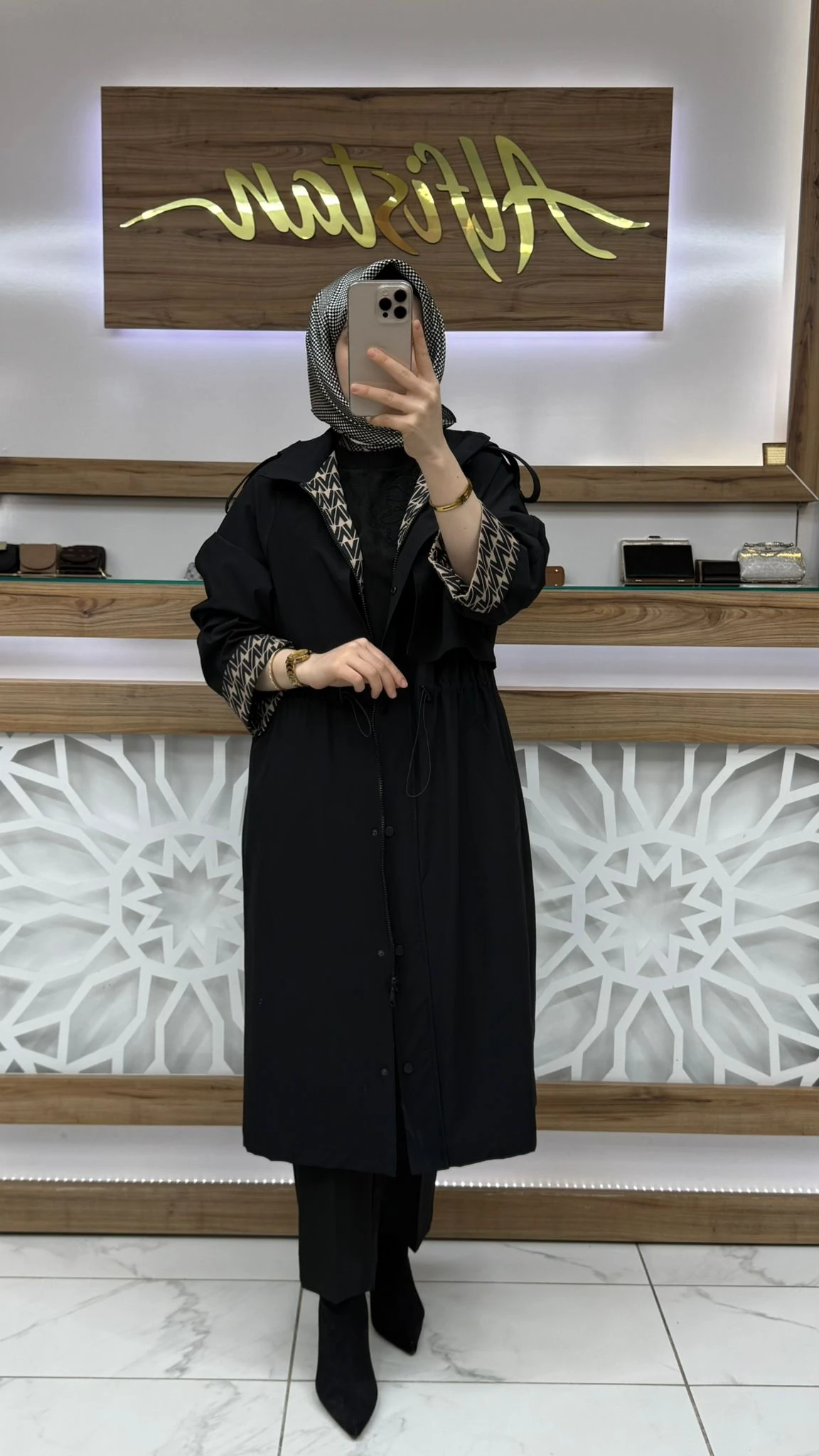 Kapüşonlu İçi Astarlı Kap  nuss  26K6033 - siyah