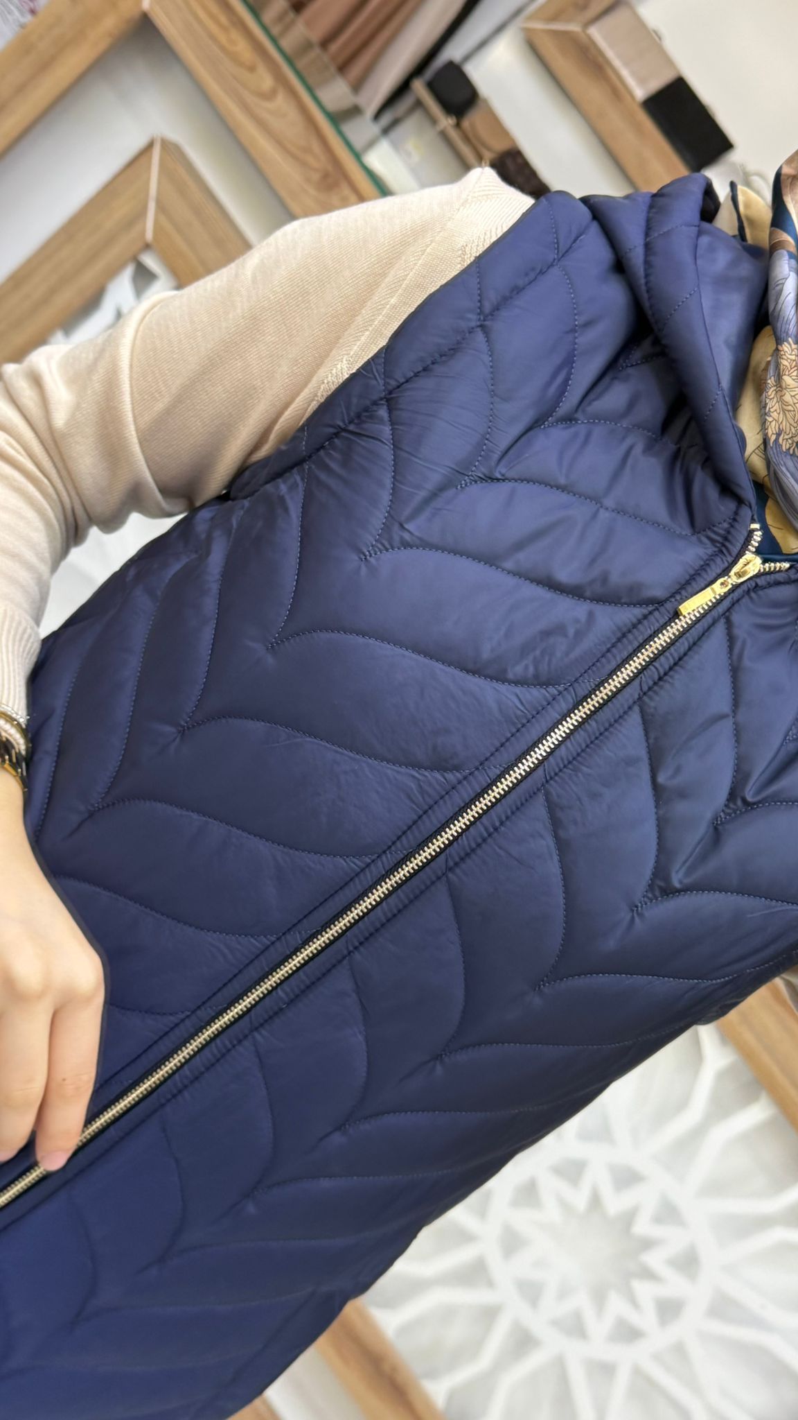 Beli Kemerli Kapitone Tesettür Şişme Yelek qtn 4966