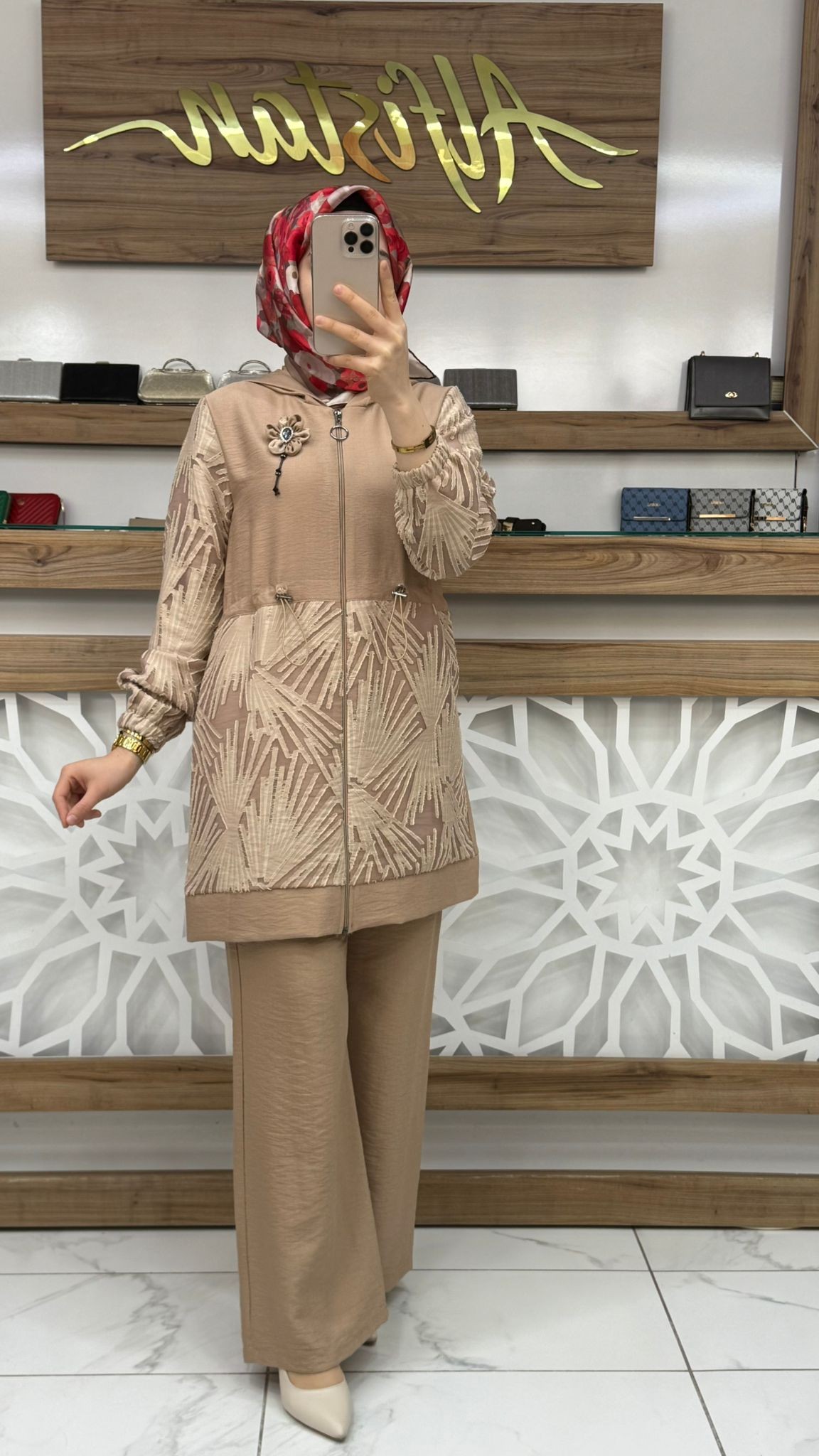 Bronşlu Pantolonlu Kadın İkili Takım dms 1008