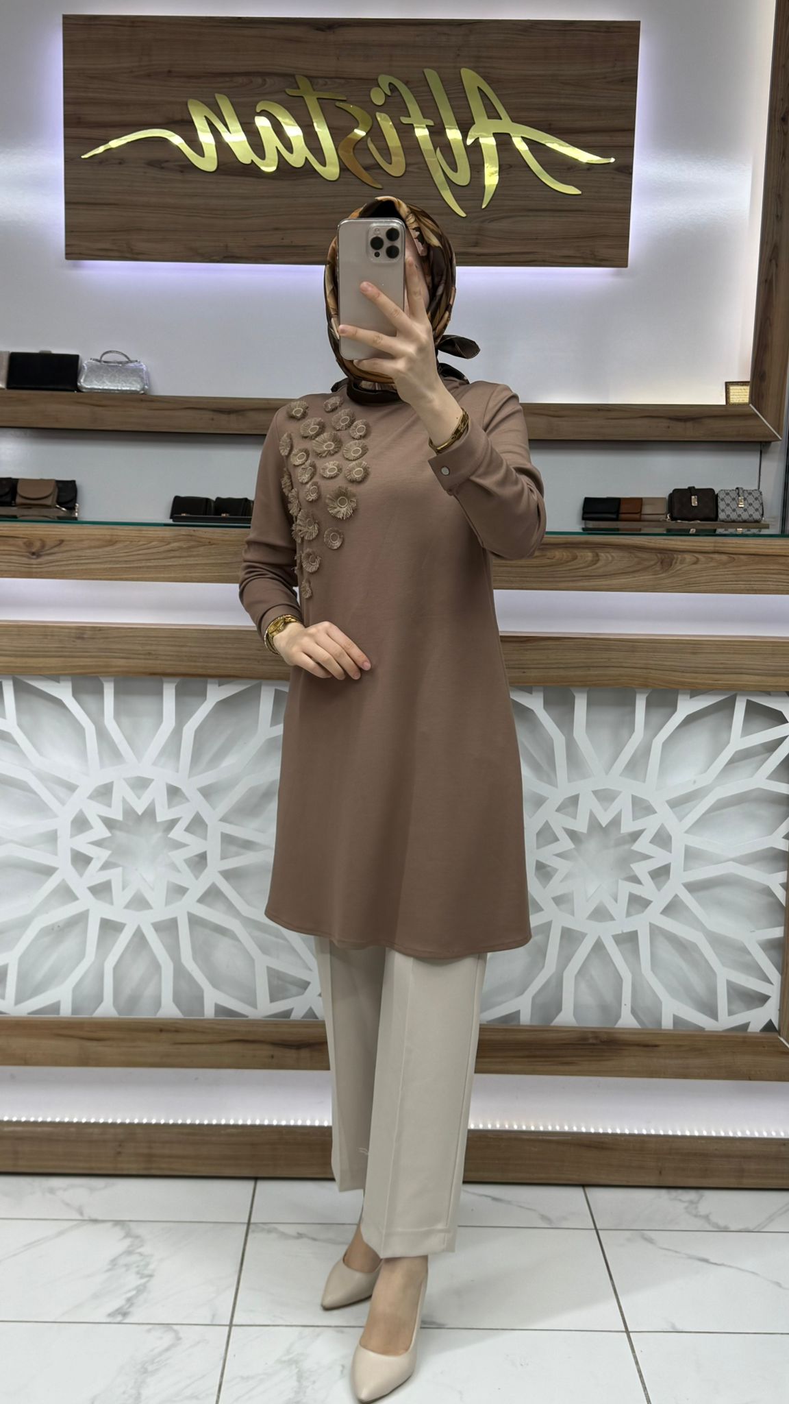 Önü Püskül Detaylı Tunik haya A1662