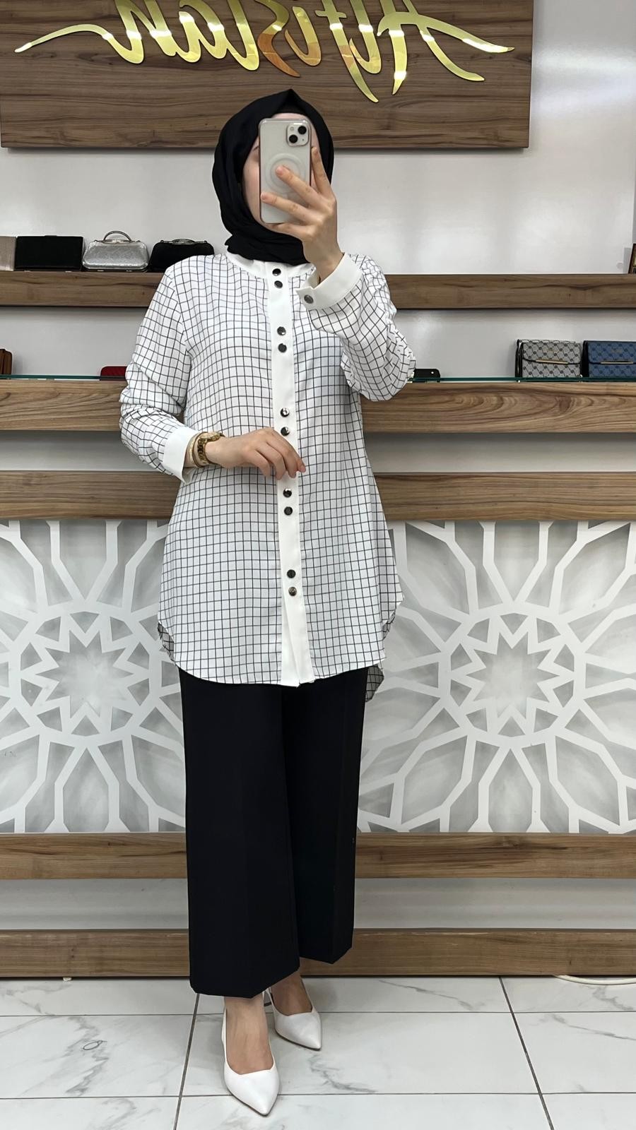 Qetenn Ekose Garnili Tunik 2933