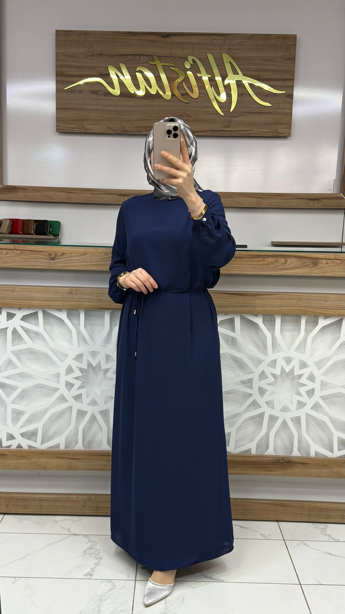 Kolları Lastikli Astarlı Elbise  armn 25YT927  