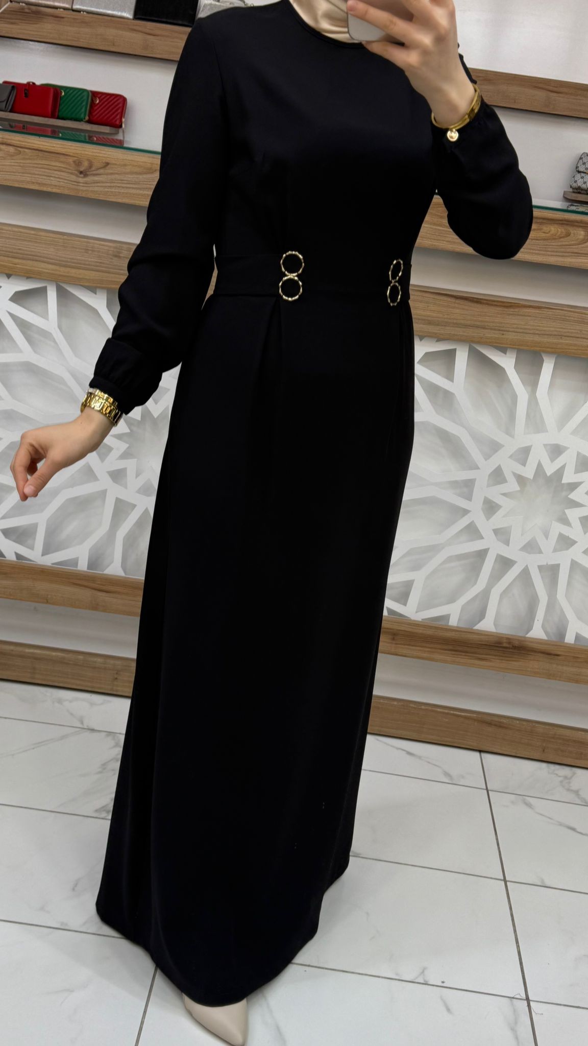 Beli Halka Detay Kemerli Elbise armn 25YT926