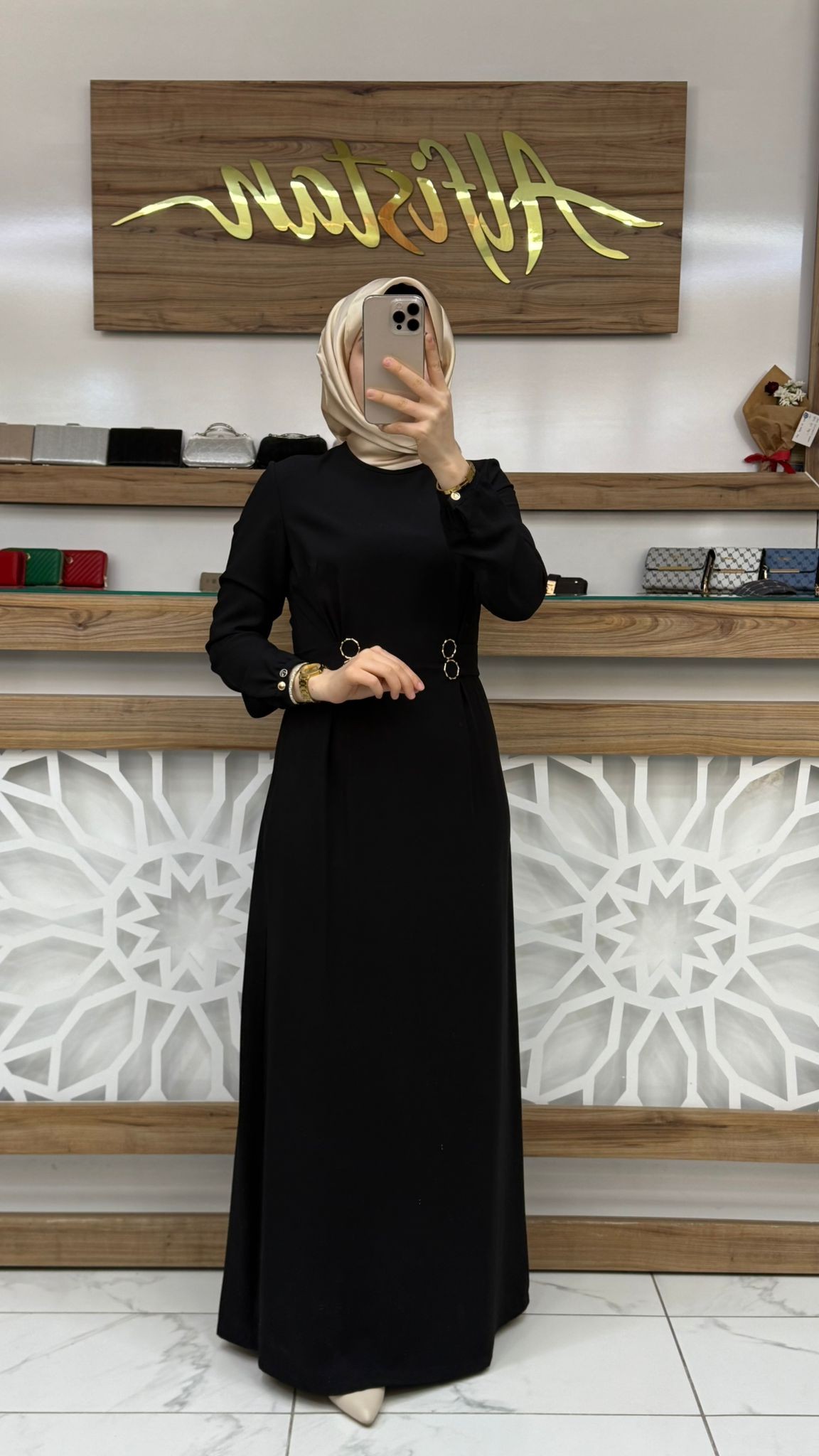 Beli Halka Detay Kemerli Elbise armn 25YT926