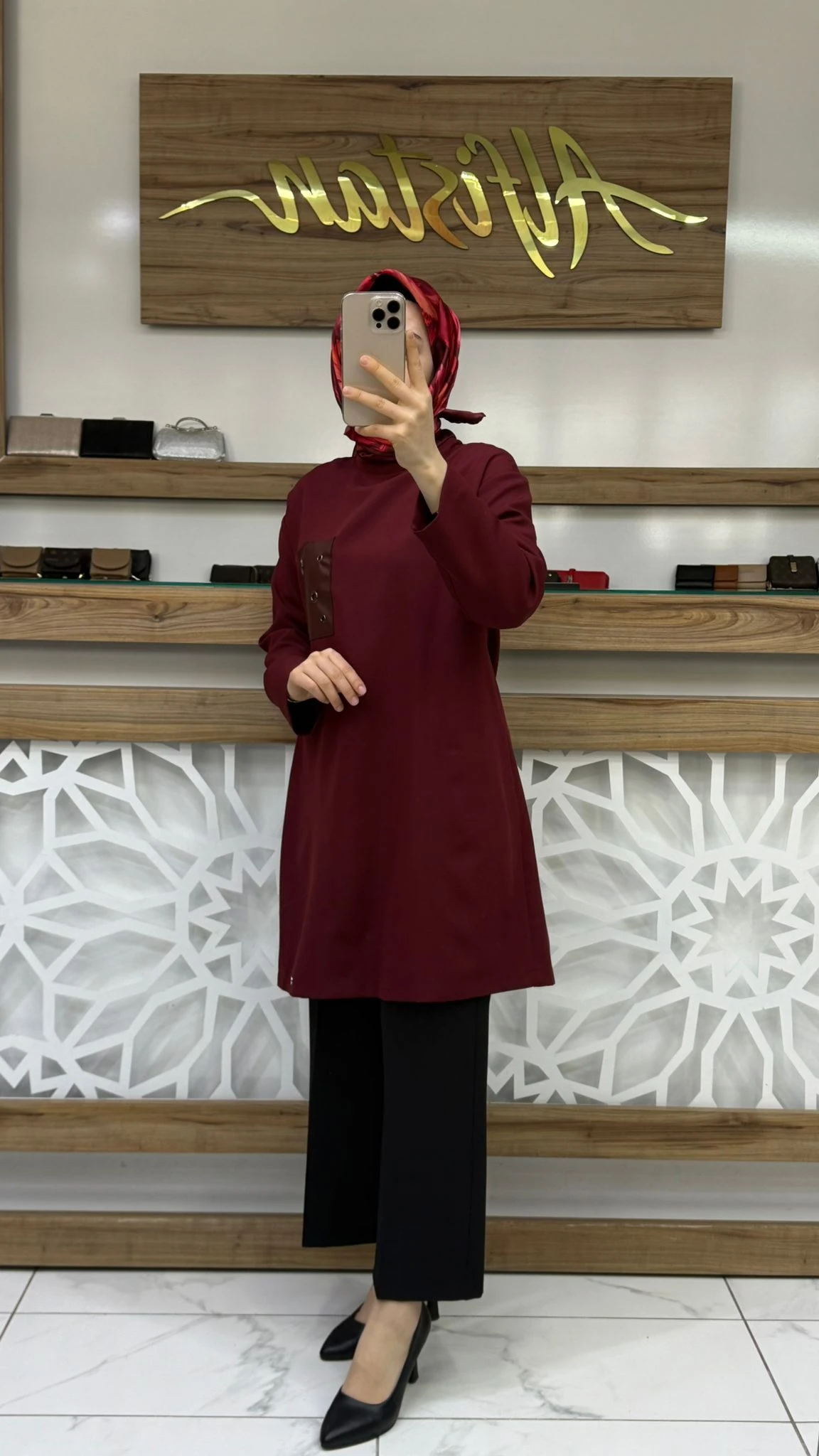 Deri Ve Kuş Gözü Detaylı Tunik armn 25KT438