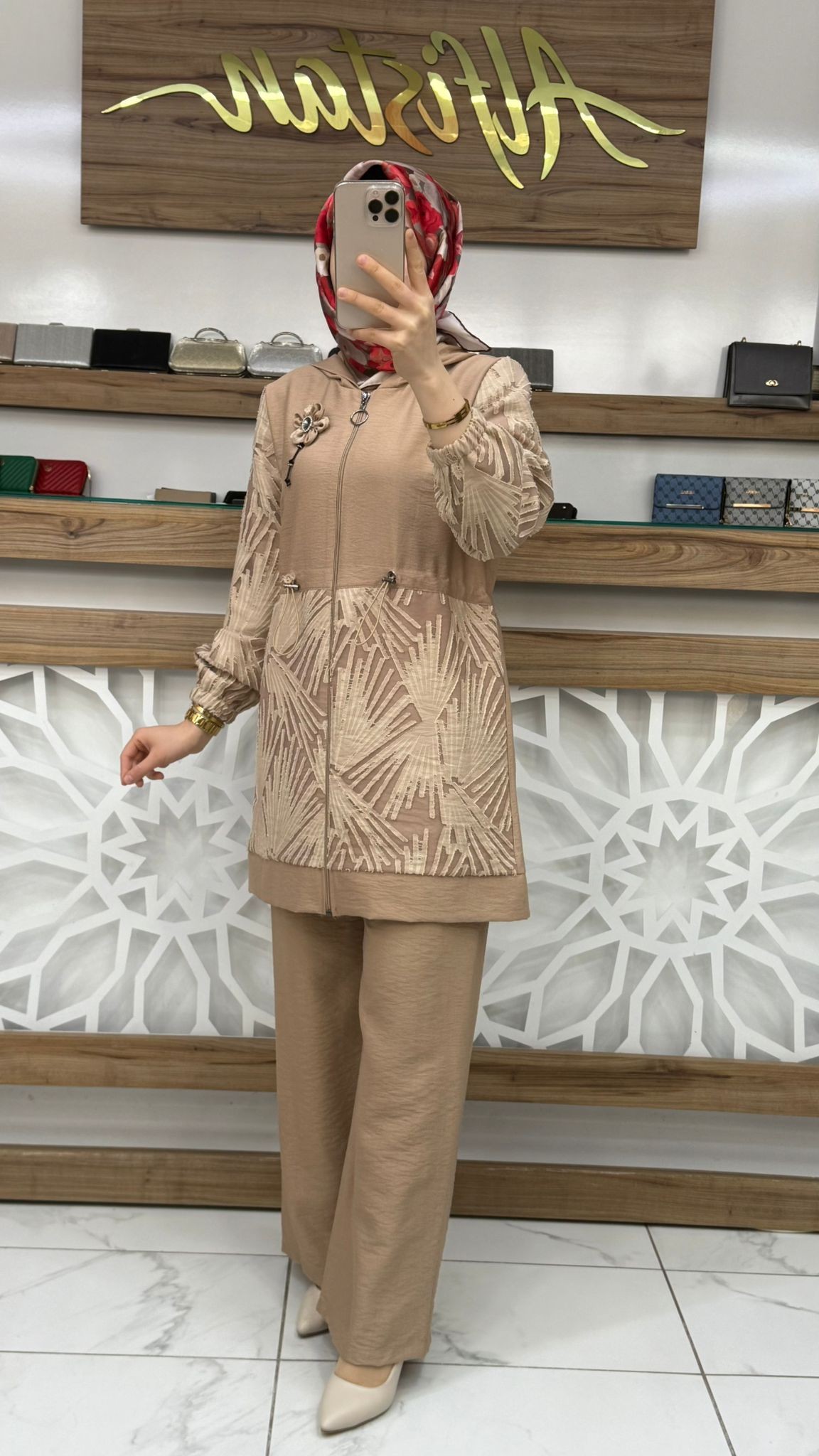 Bronşlu Pantolonlu Kadın İkili Takım dms 1008