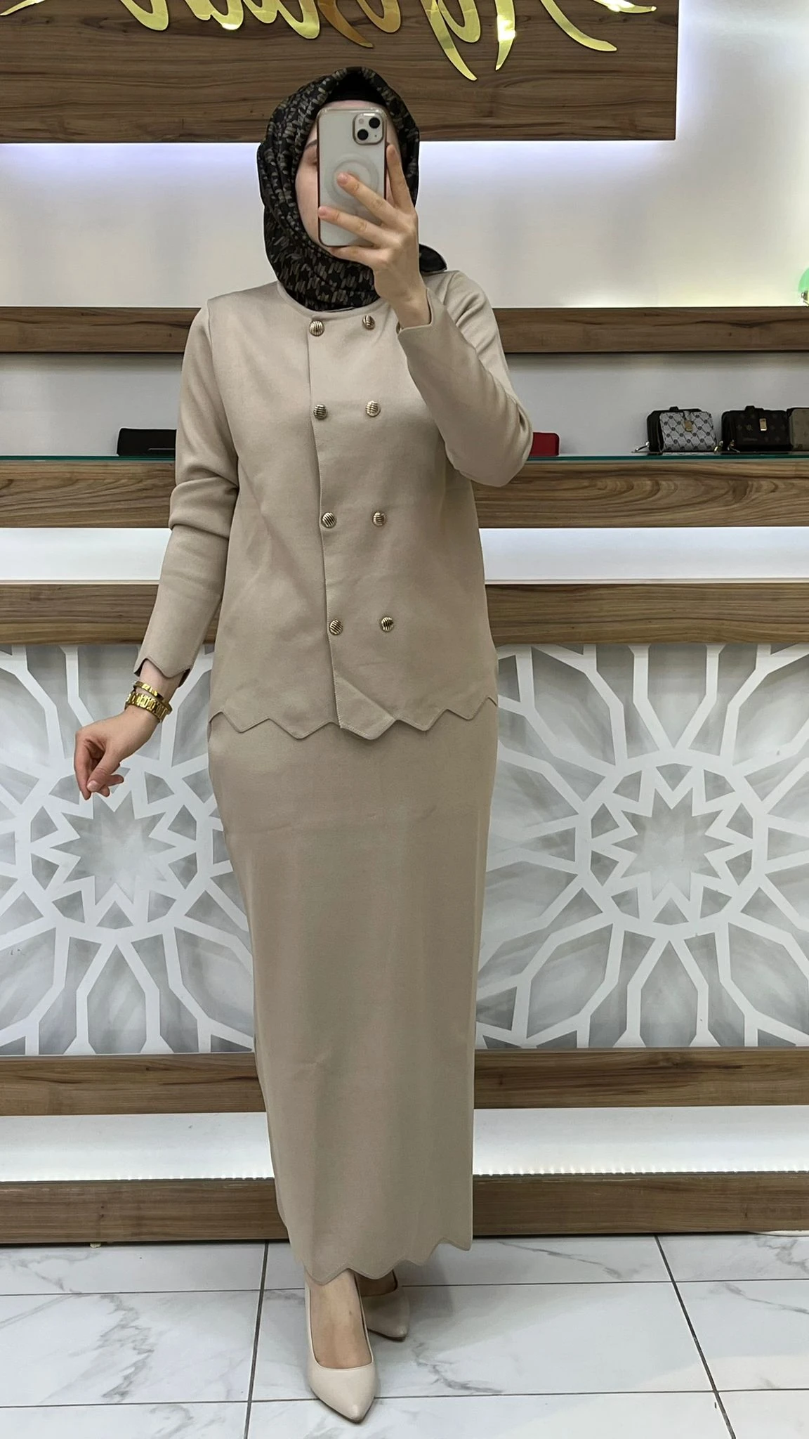 Çift Düğmeli Etekli Takım armn 25YTD6118