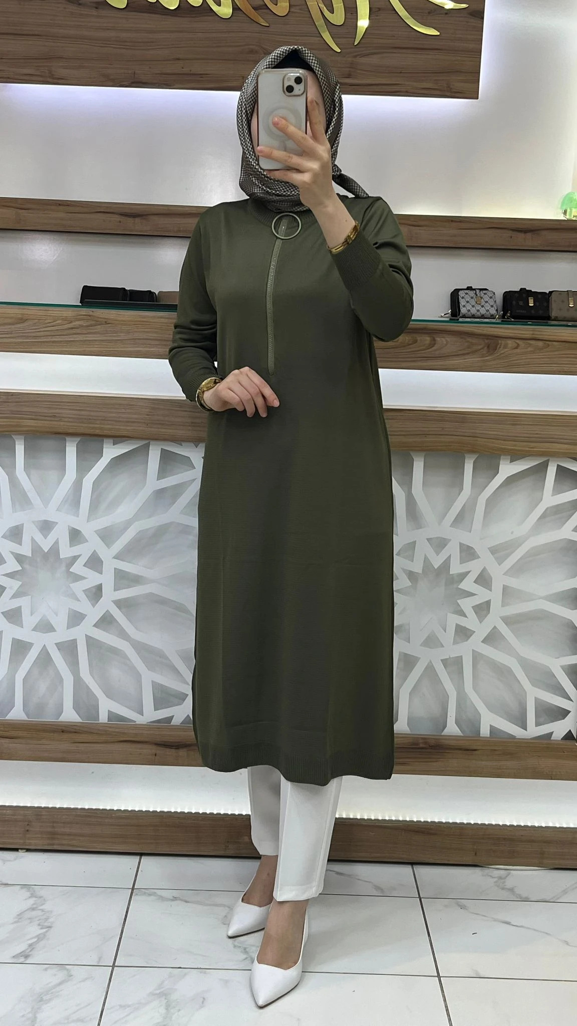 Fermuarlı Merserize Tunik armn 25YTD4113