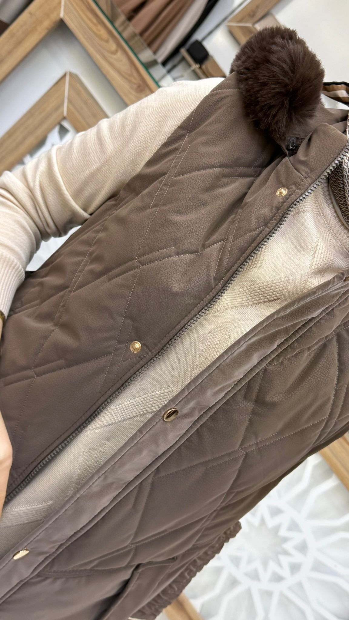 Beli Lastikli Kapitone Kadın Tesettür Şişme Yelek srm 1517