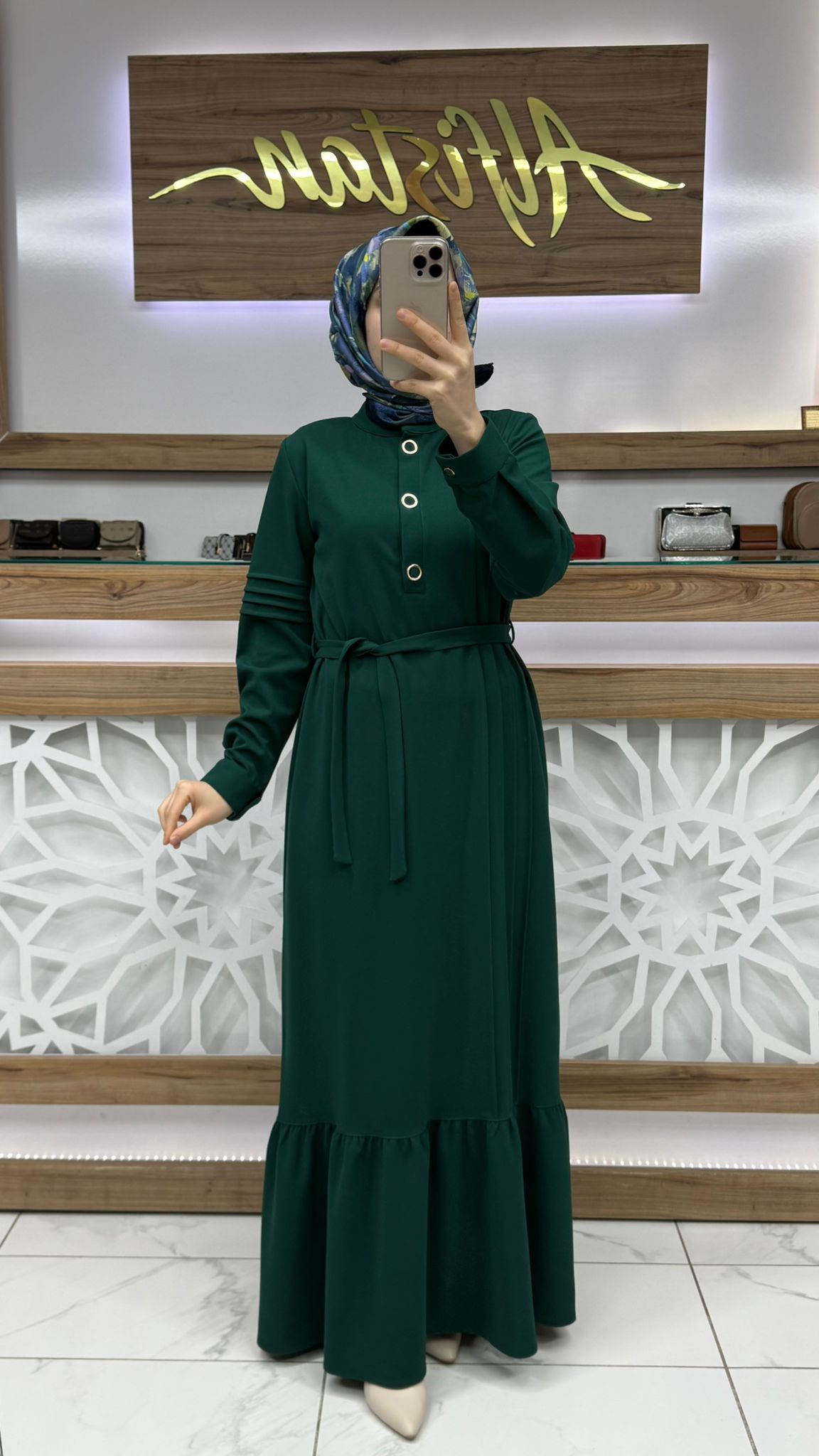 Çakmalı Nervür Detaylı Fırfırlı Elbise çnrö 2248