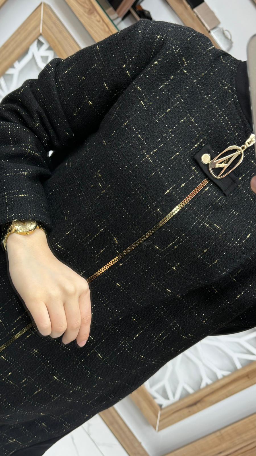 Boydan Fermuarlı Astarlı Pantolonlu İkili Takım armn 25KT612