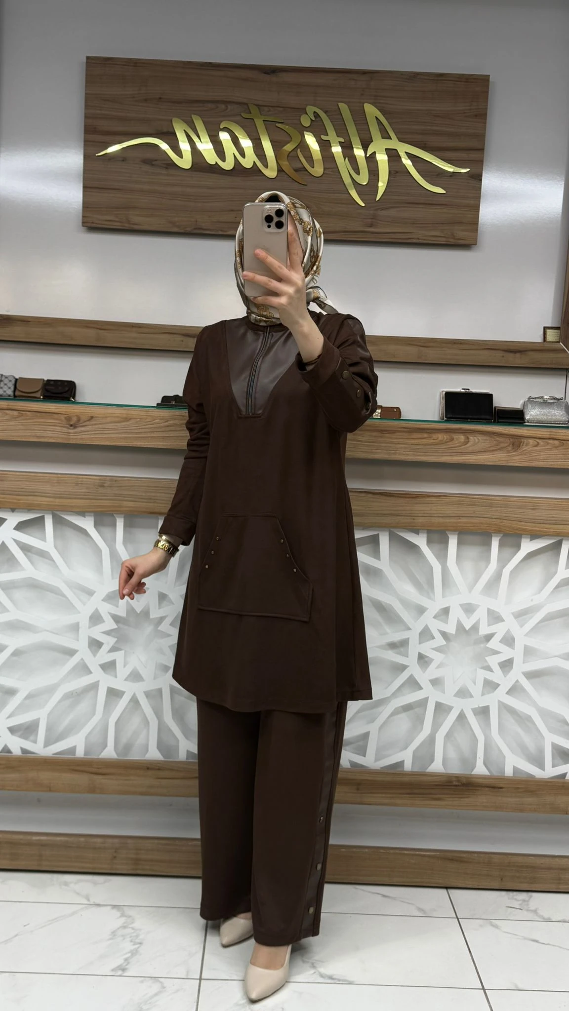 Deri ve Cep Detaylı Kadın İkili Takım çnrö 2228